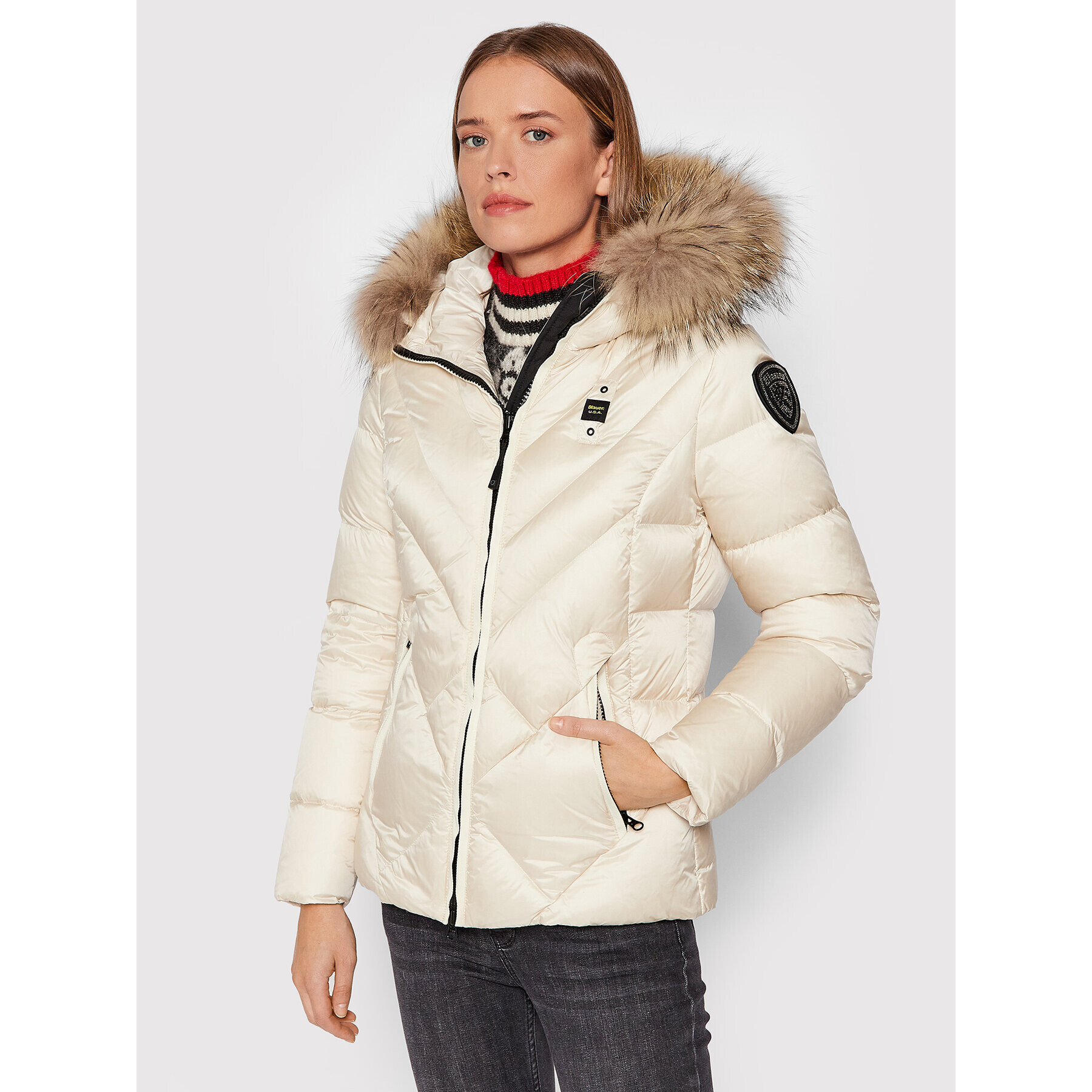 Blauer Geacă din puf Esther 21WBLDC03042 004938 Bej Regular Fit - Pled.ro