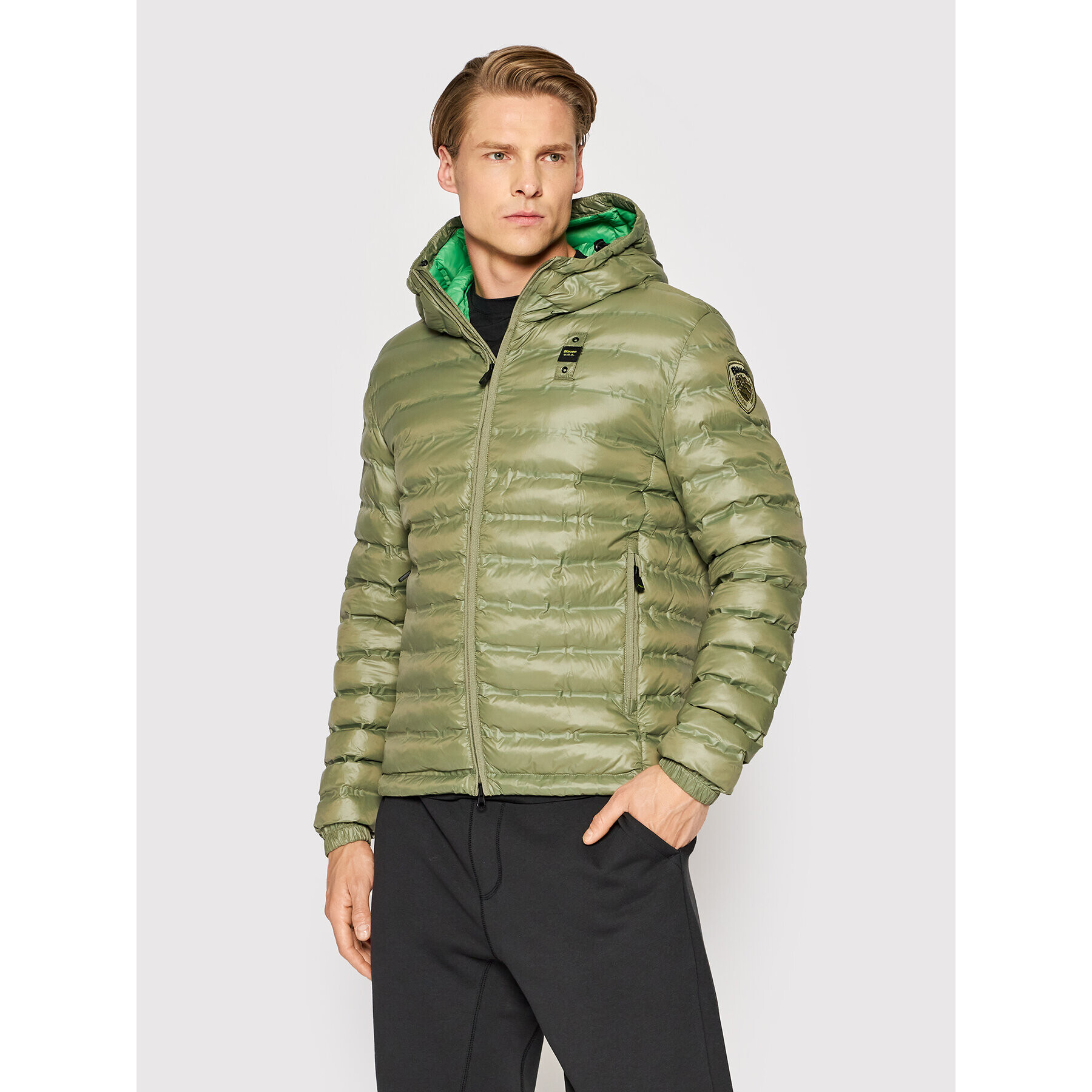 Blauer Geacă din puf Everett BLUC02014 006100 Verde Regular Fit - Pled.ro