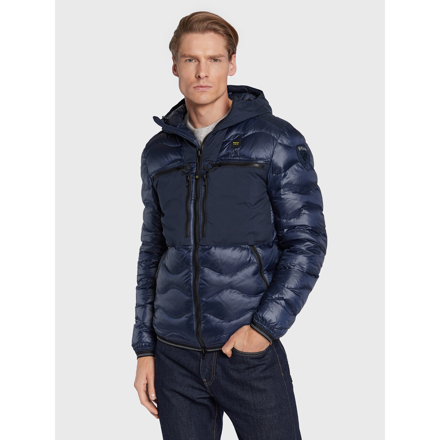 Blauer Geacă din puf Kent BLUC03013 006355 Bleumarin Regular Fit - Pled.ro