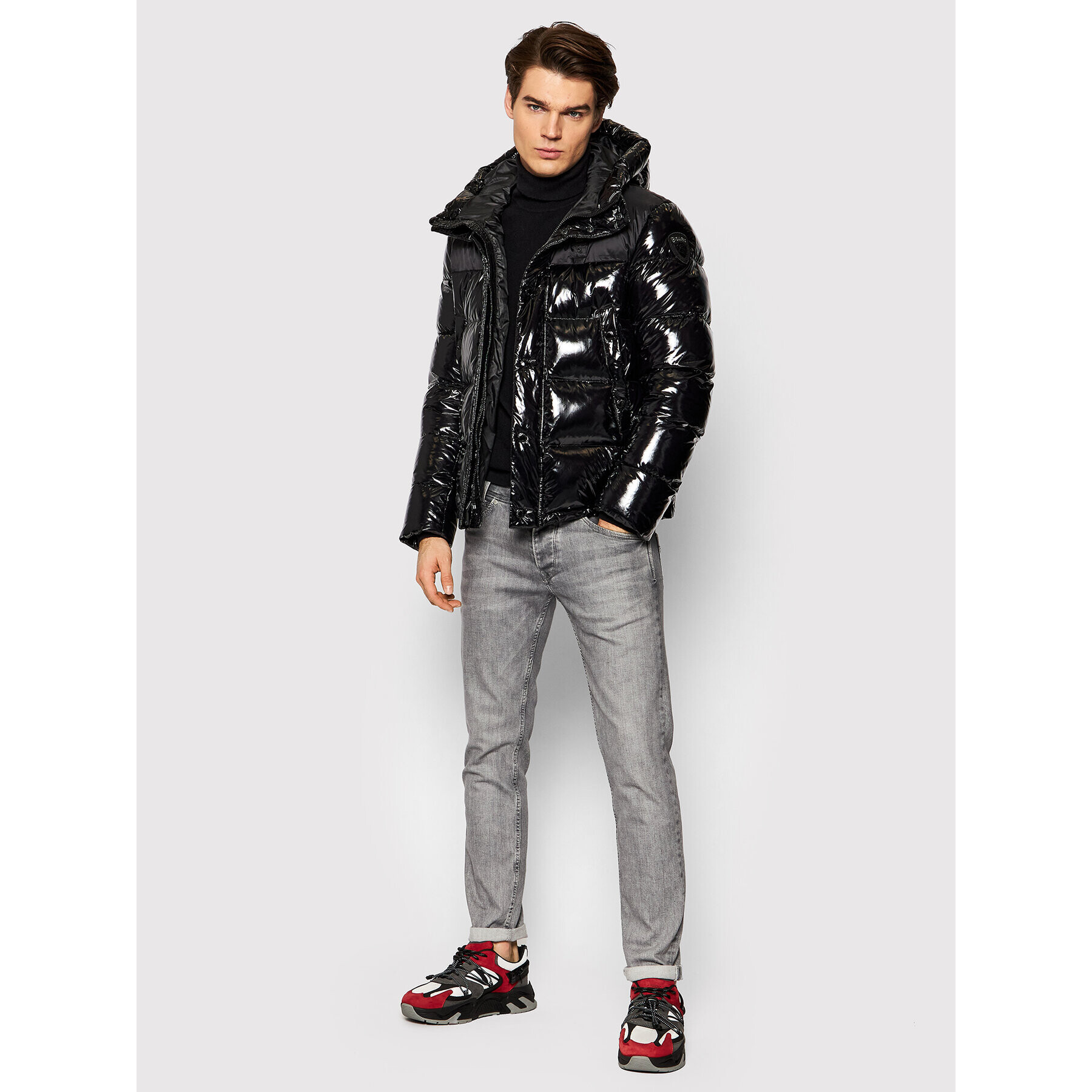 Blauer Geacă din puf Rafael Shiny 21WBLUC03082 006083 Negru Regular Fit - Pled.ro