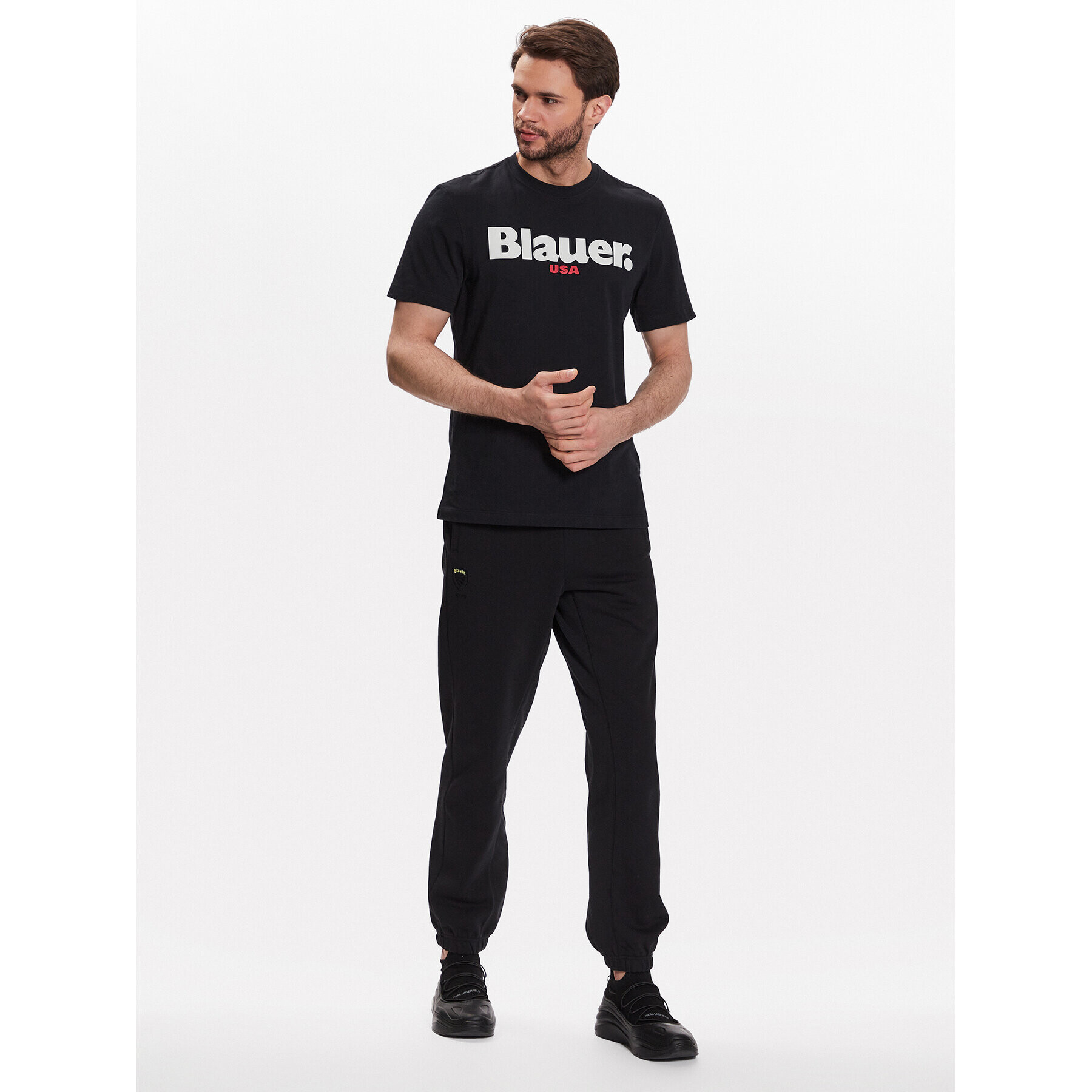 Blauer Pantaloni trening 23SBLUF07089 005662 Negru Relaxed Fit - Pled.ro