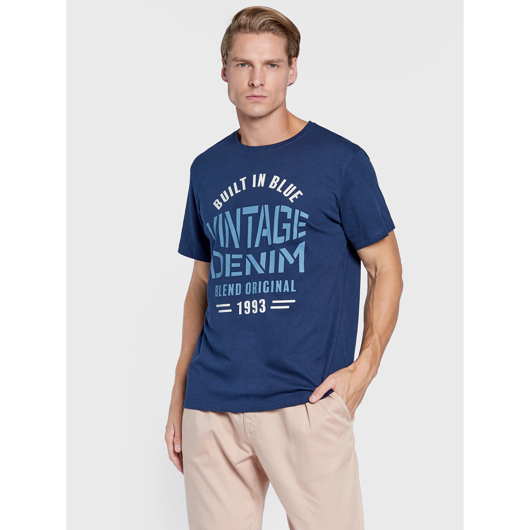 Blend Tricou 20714248 Bleumarin Regular Fit - Pled.ro