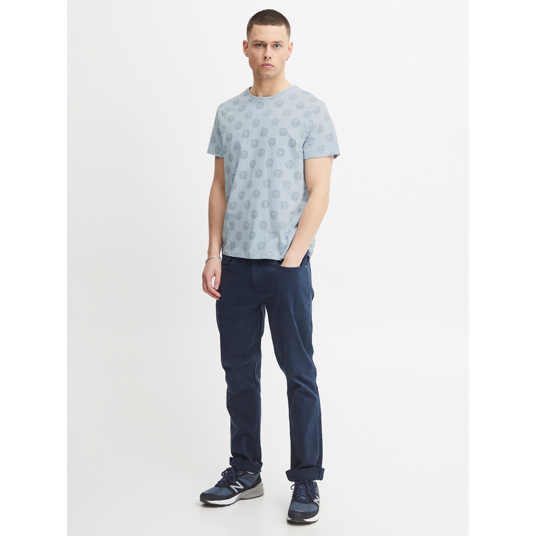 Blend Tricou 20715041 Albastru Regular Fit - Pled.ro