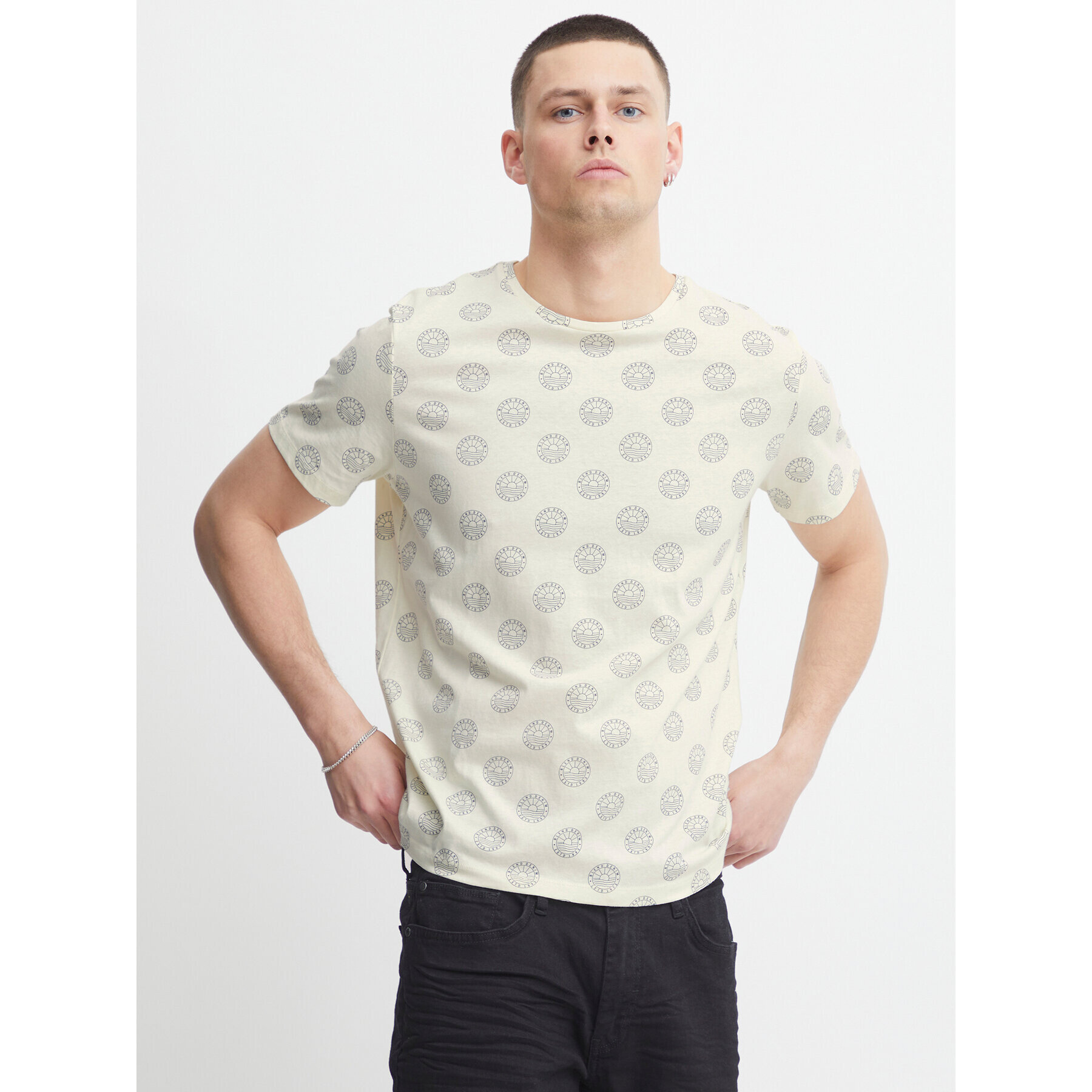 Blend Tricou 20715041 Écru Regular Fit - Pled.ro