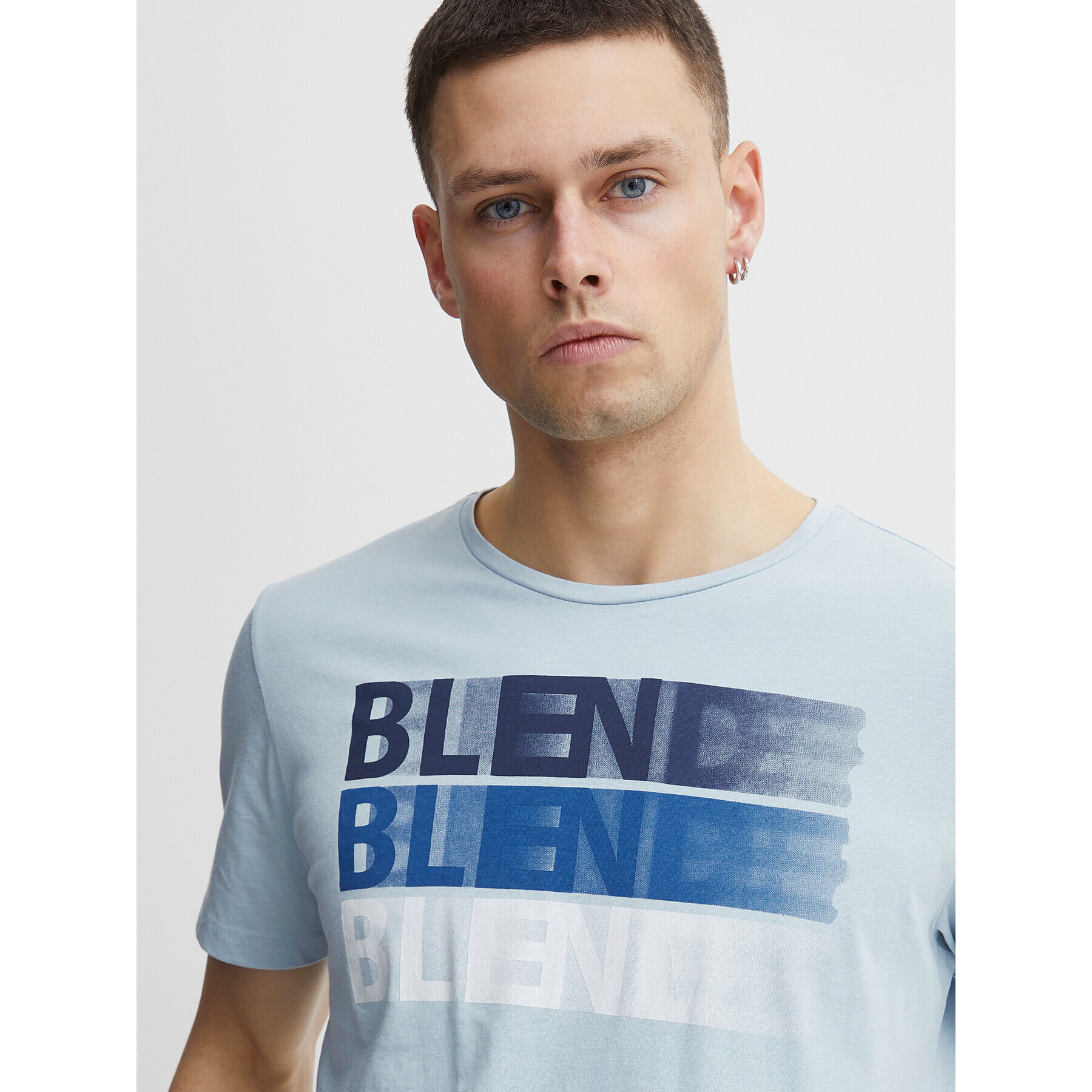 Blend Tricou 20715045 Albastru Regular Fit - Pled.ro