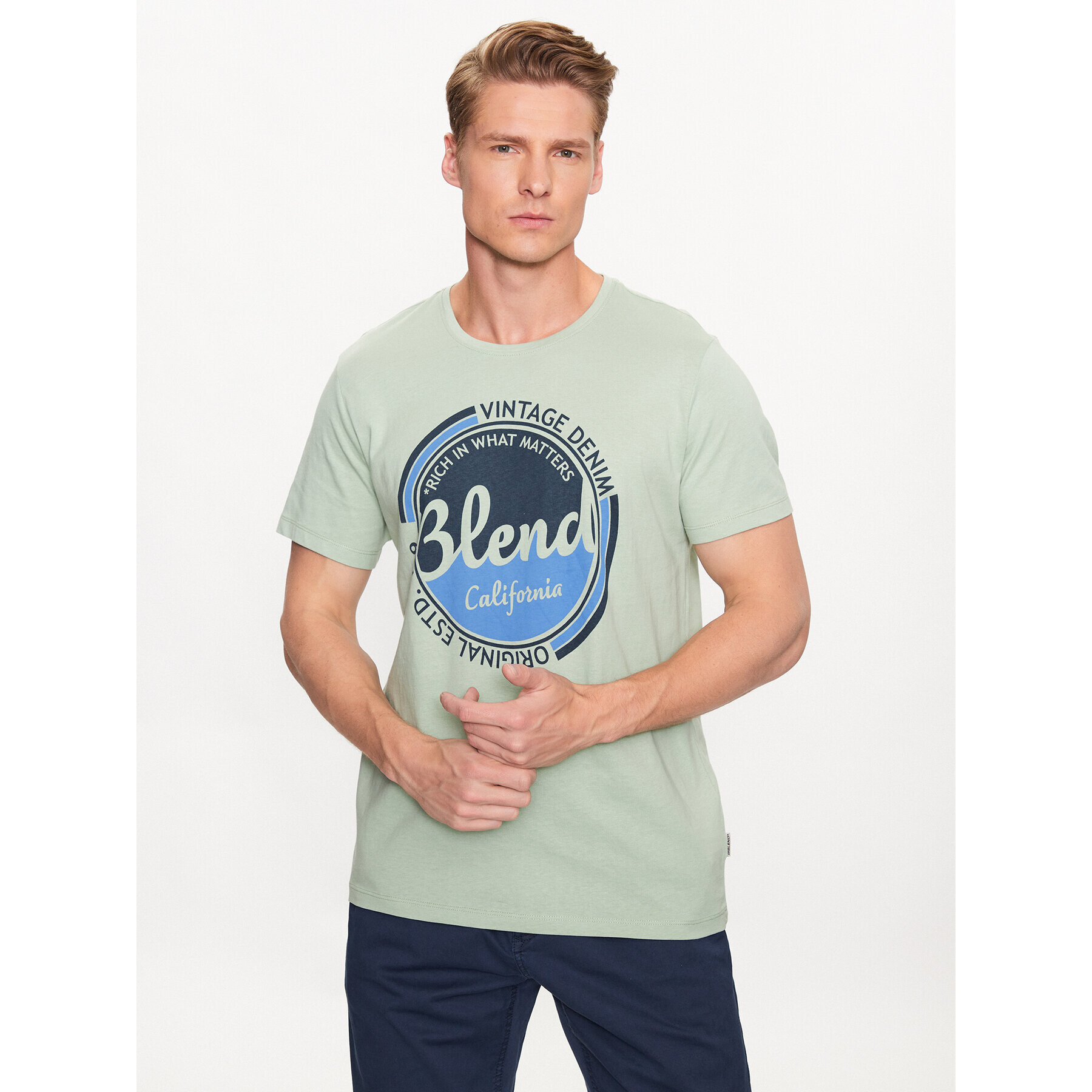 Blend Tricou 20715308 Verde Regular Fit - Pled.ro