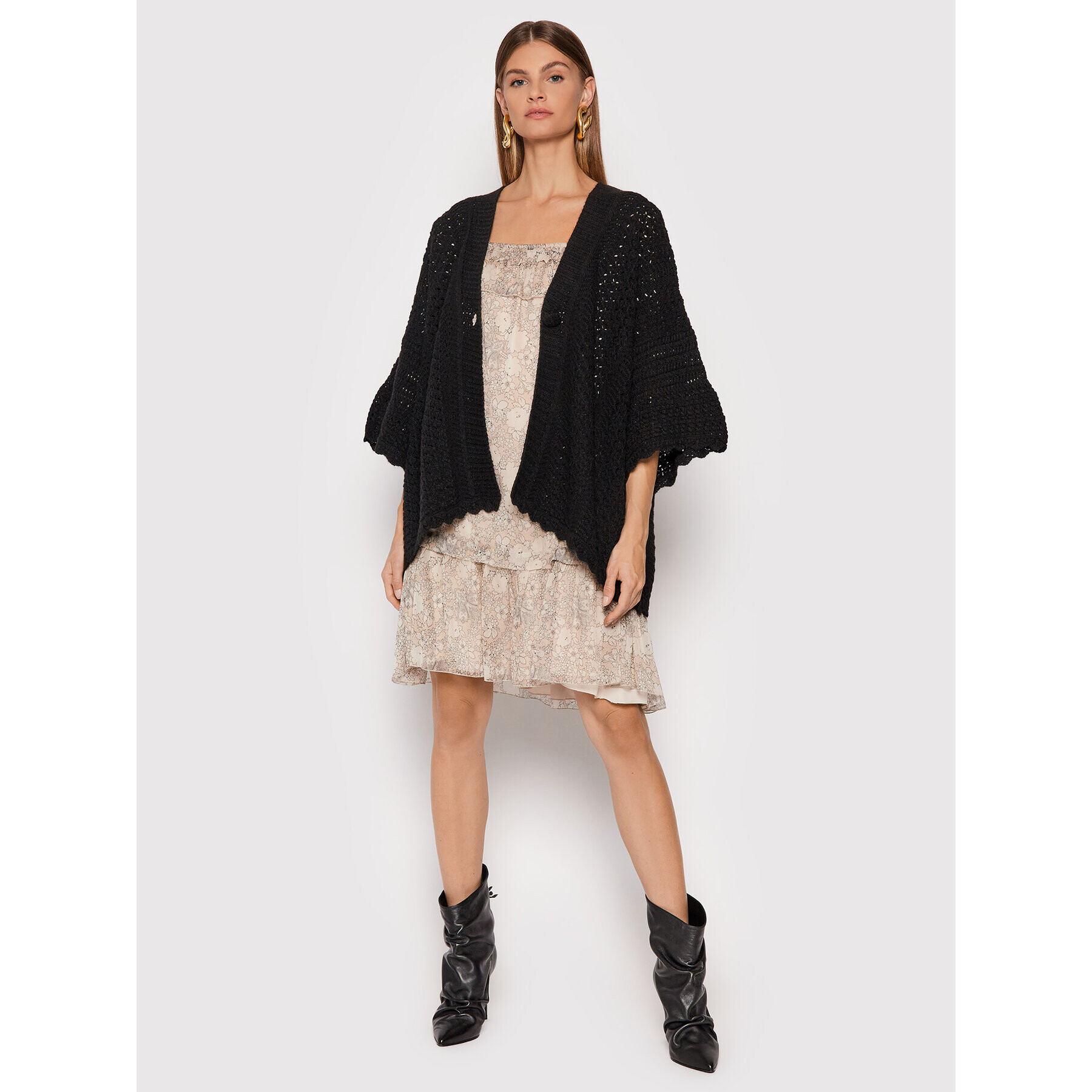 Blugirl Blumarine Cardigan RH1155-MA699 Negru Oversize - Pled.ro