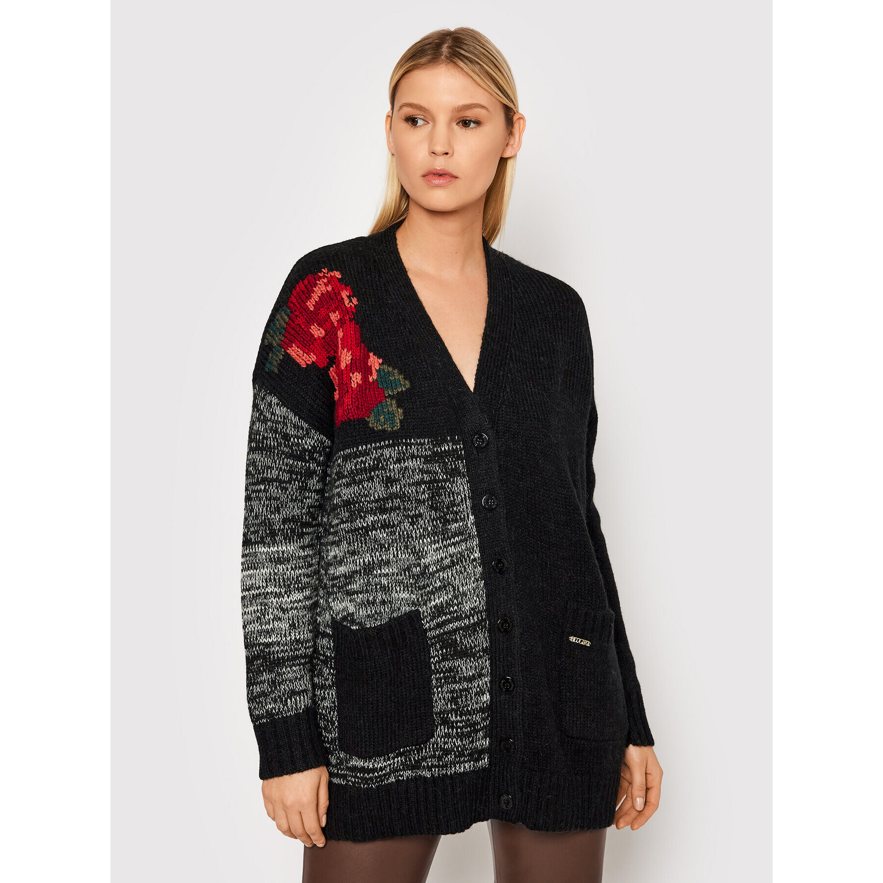 Blugirl Blumarine Cardigan RH1161-MAB02 Negru Regular Fit - Pled.ro