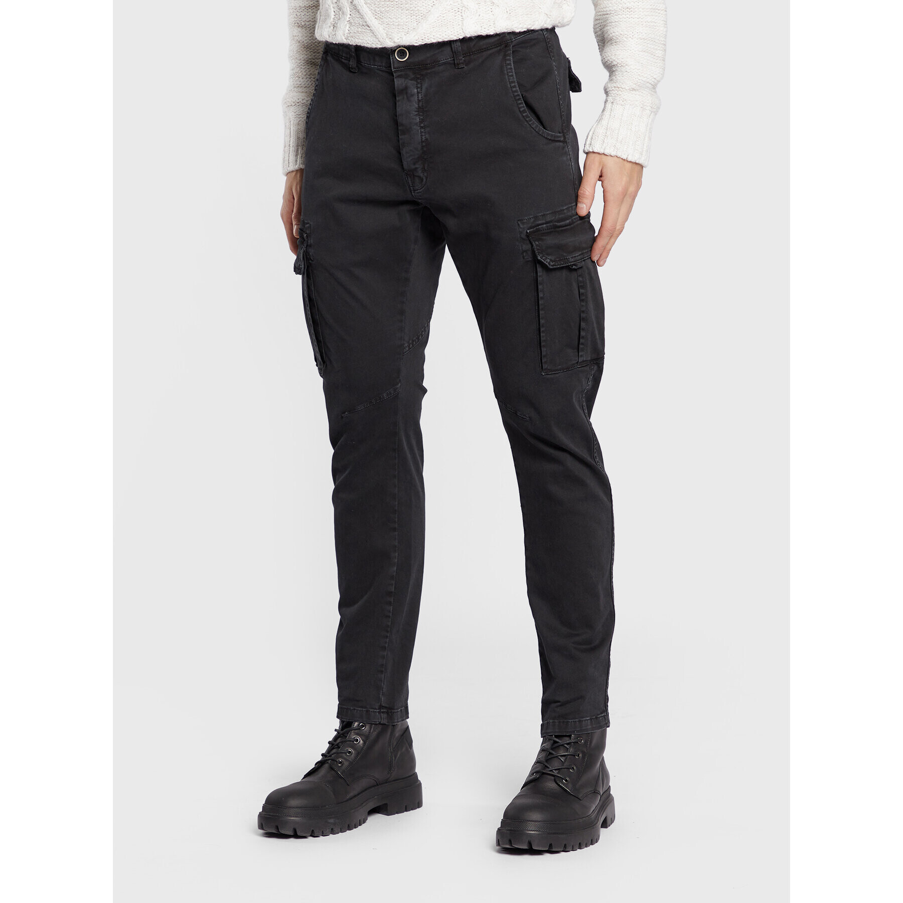 Bomboogie Pantaloni din material PM GUM T GBTW Negru Slim Fit - Pled.ro