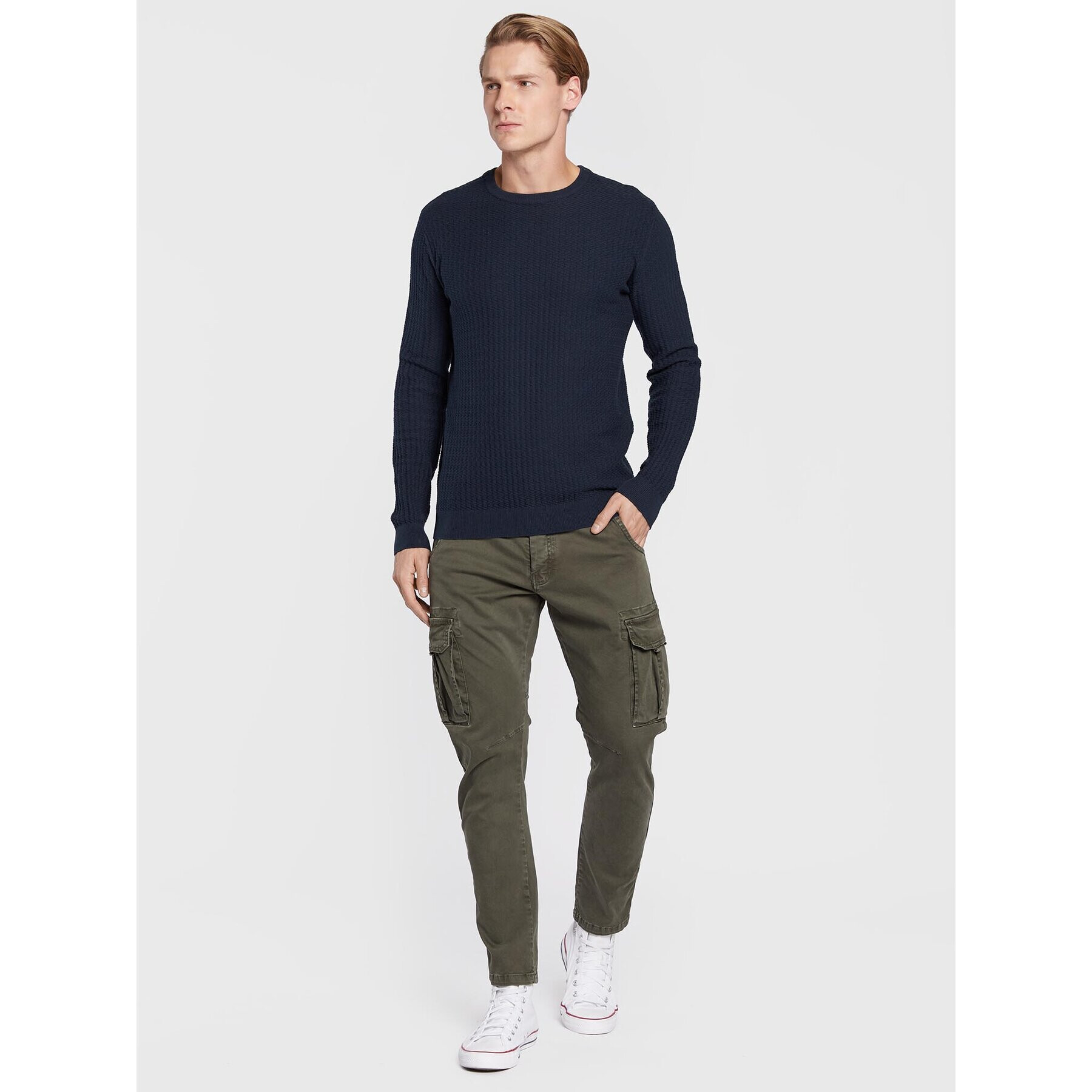 Bomboogie Pantaloni din material PM GUM T GBTW Verde Slim Fit - Pled.ro