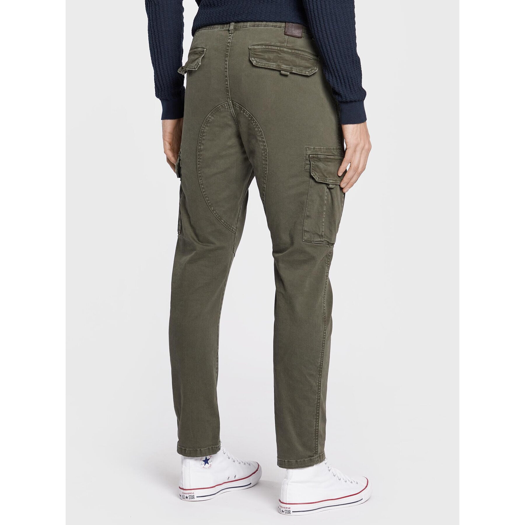 Bomboogie Pantaloni din material PM GUM T GBTW Verde Slim Fit - Pled.ro