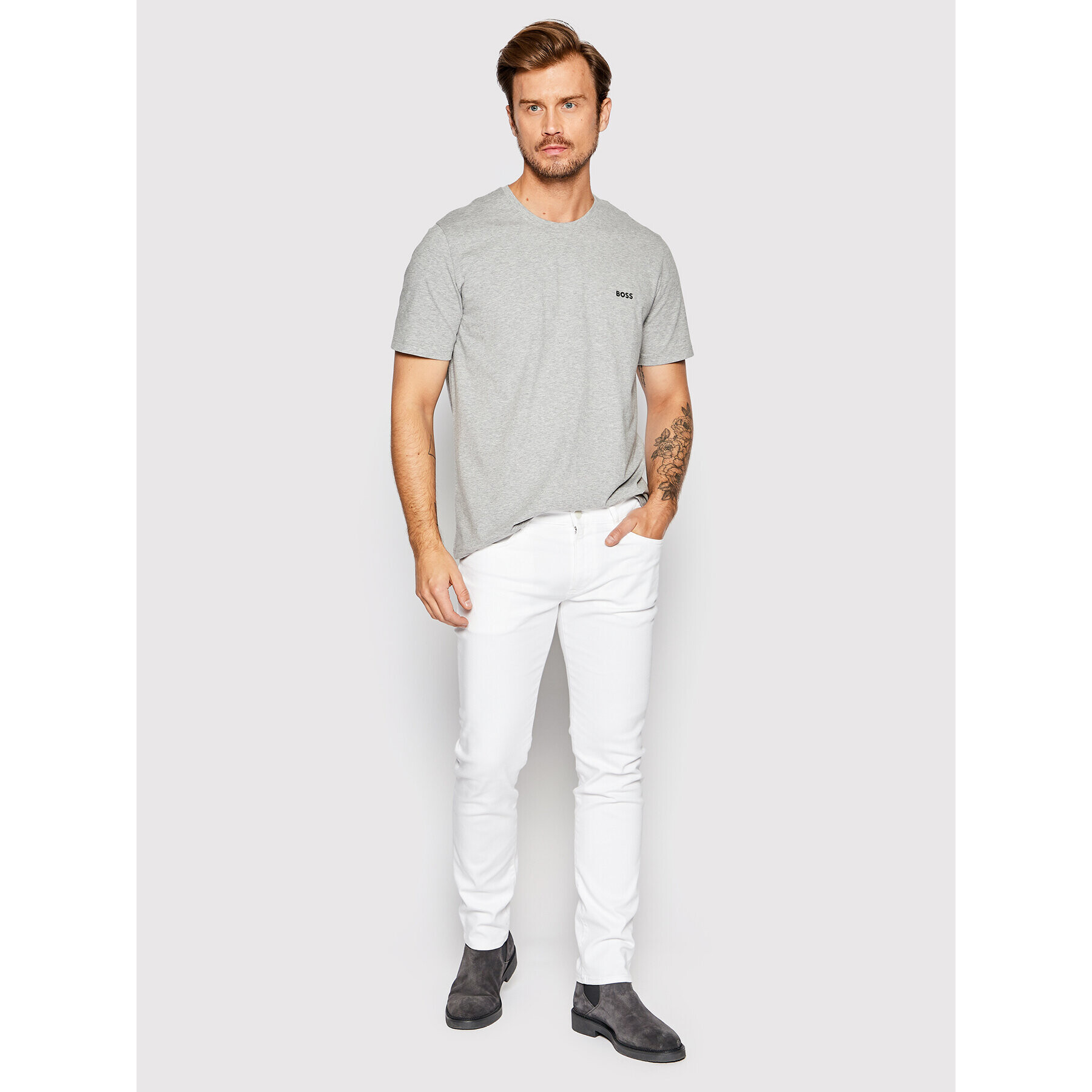 Boss Blugi Delaware3-1 50467675 Alb Slim Fit - Pled.ro