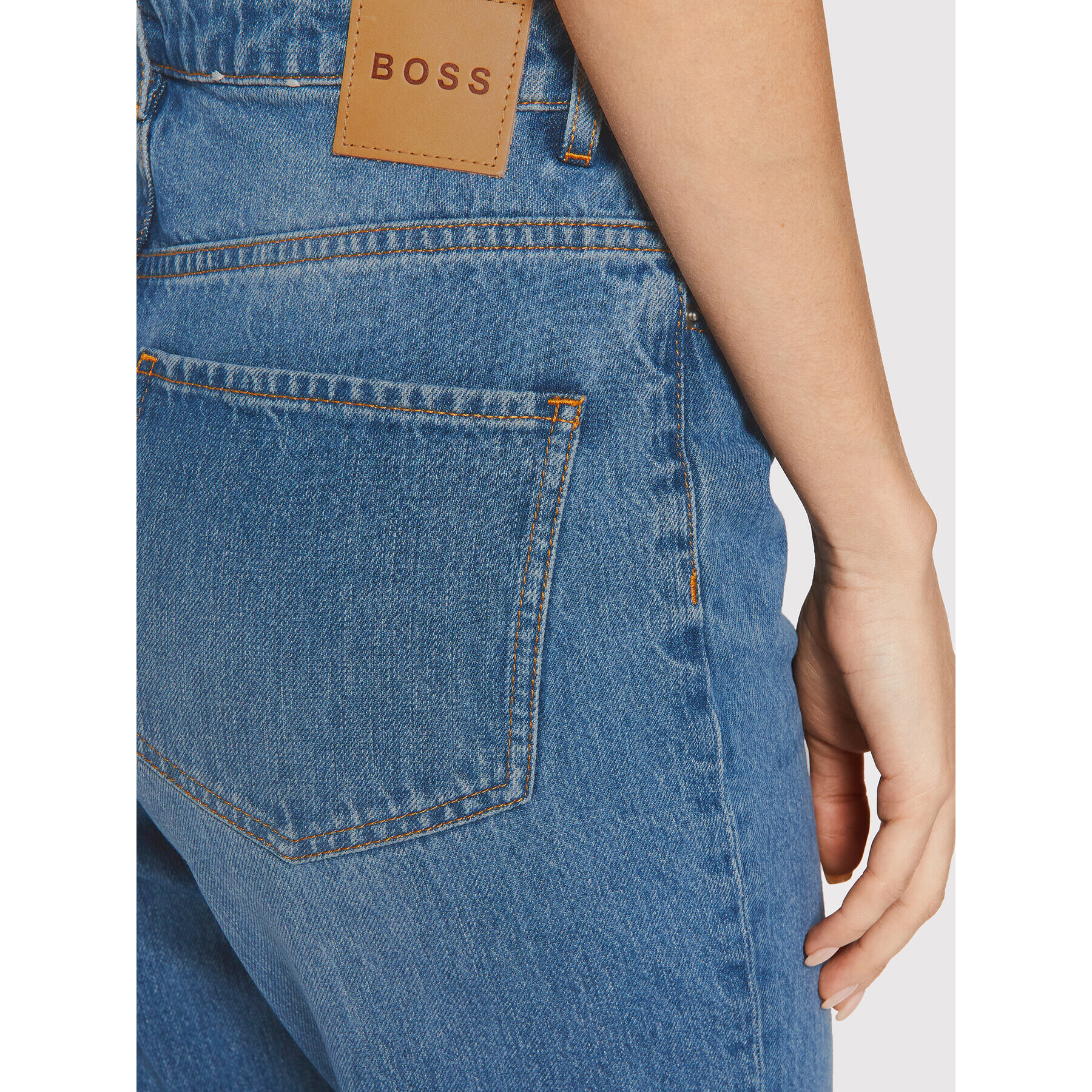 Boss Blugi Straight Crop 1.4 50458581 Albastru Regular Fit - Pled.ro