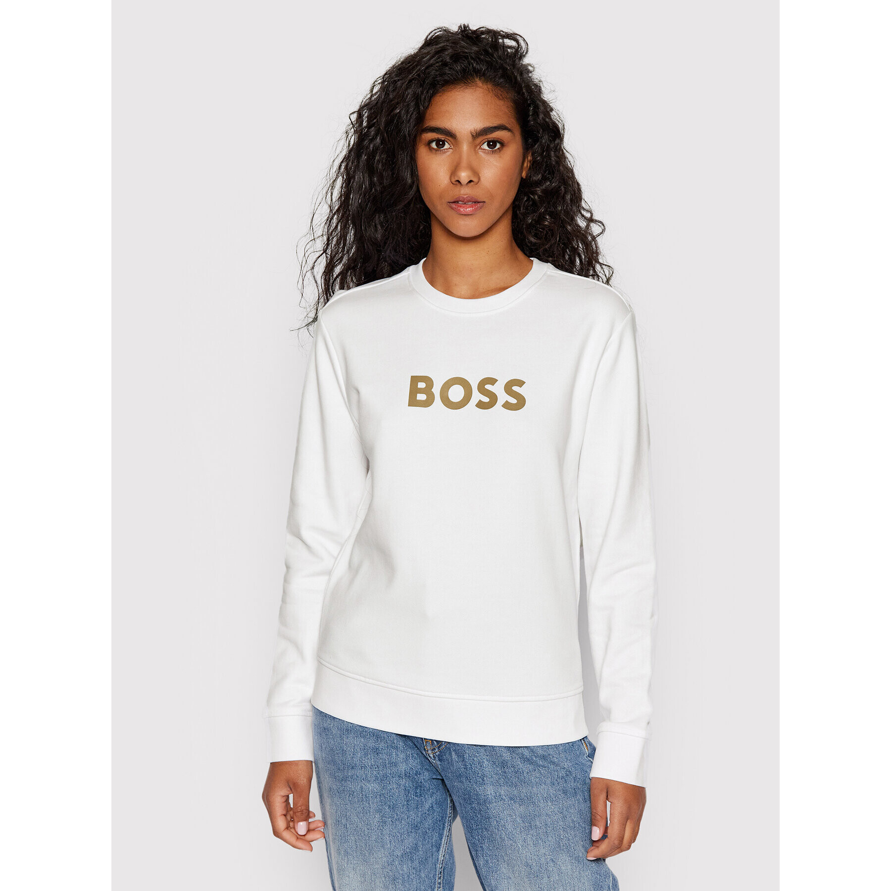 Boss Bluză 50468357 Alb Regular Fit - Pled.ro