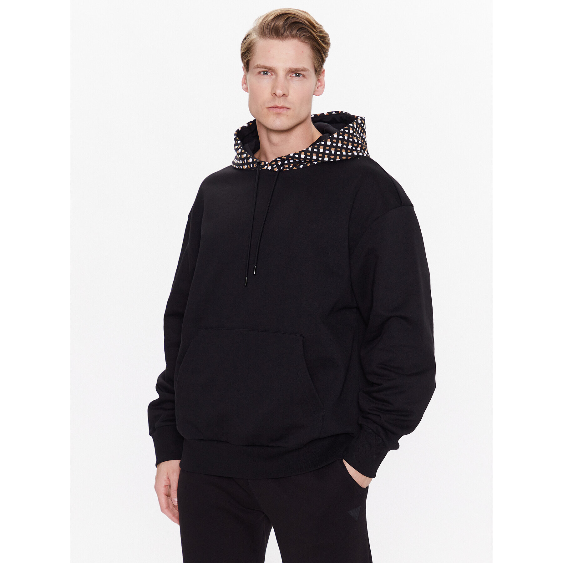 Boss Bluză 50478965 Negru Oversize - Pled.ro