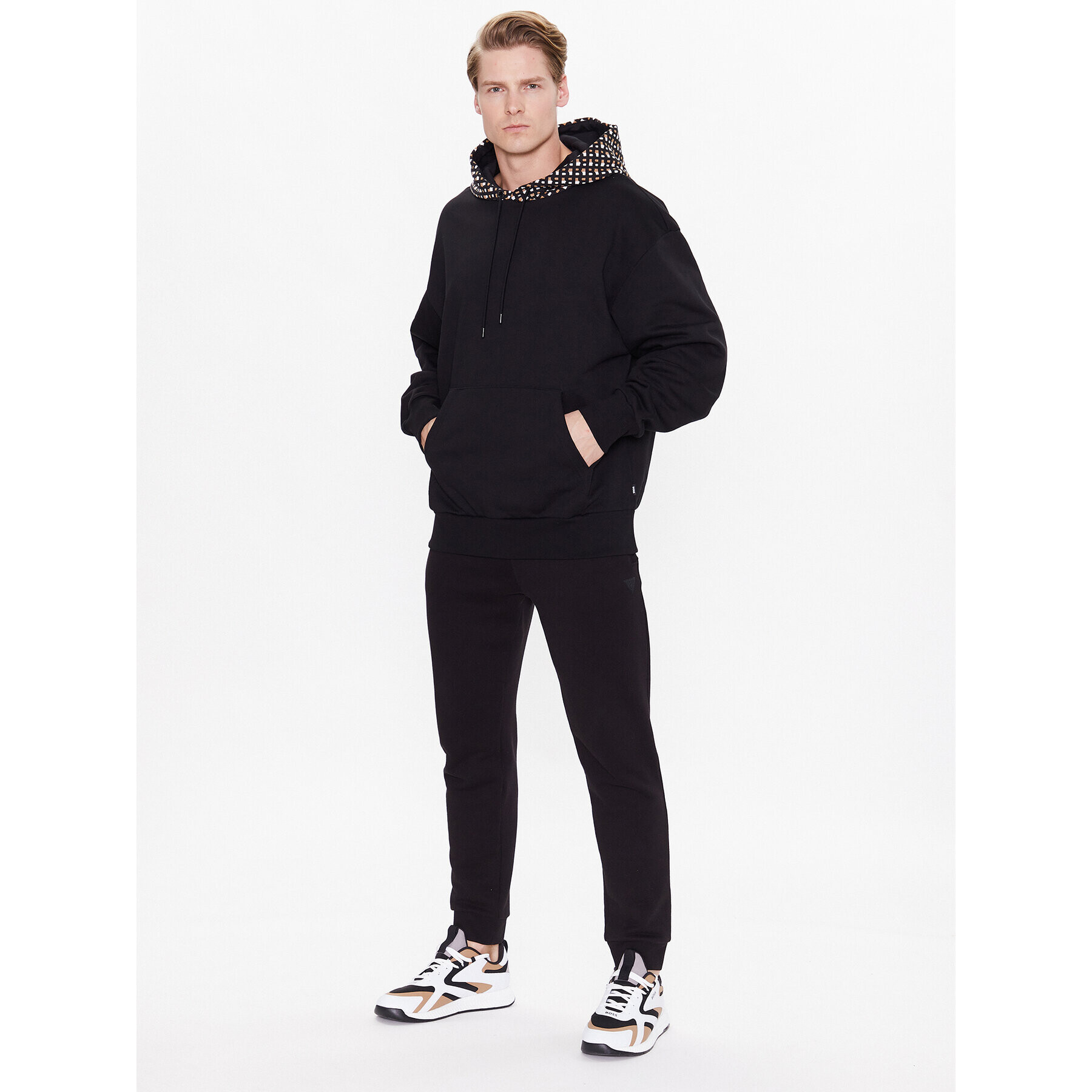 Boss Bluză 50478965 Negru Oversize - Pled.ro