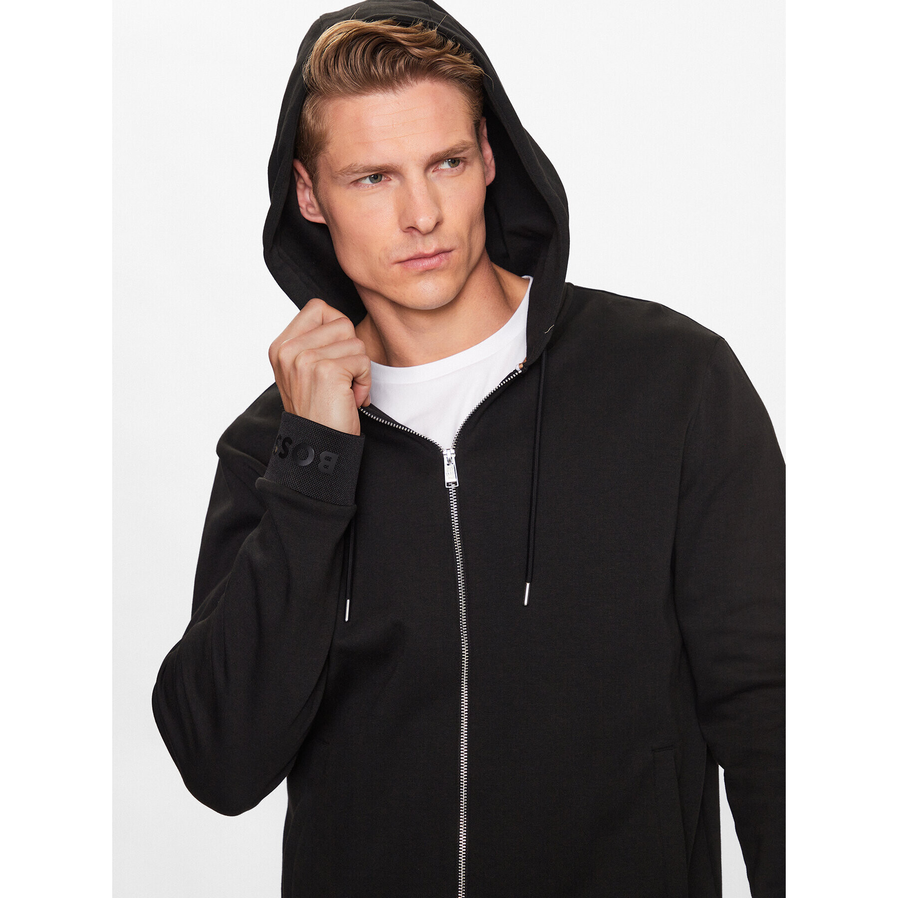 Boss Bluză 50481761 Negru Regular Fit - Pled.ro