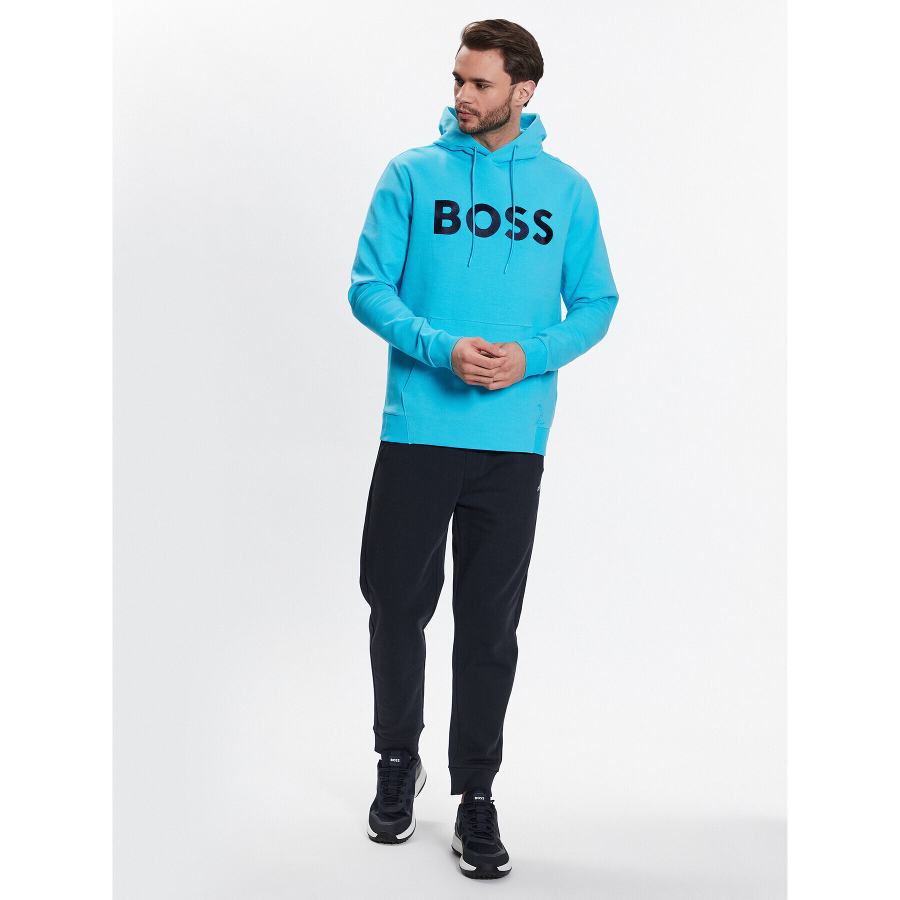 Boss Bluză 50482887 Albastru Relaxed Fit - Pled.ro