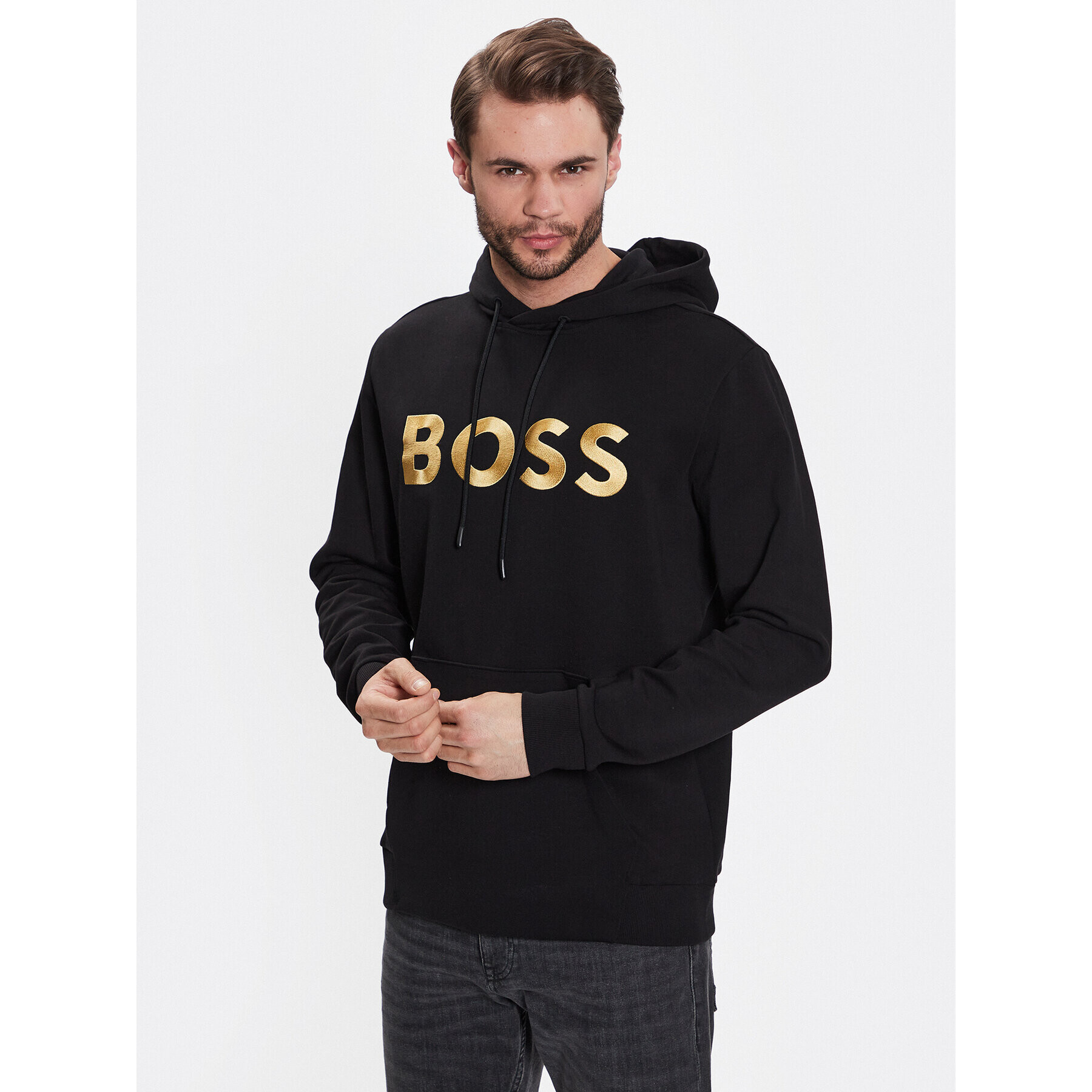 Boss Bluză 50482887 Negru Relaxed Fit - Pled.ro