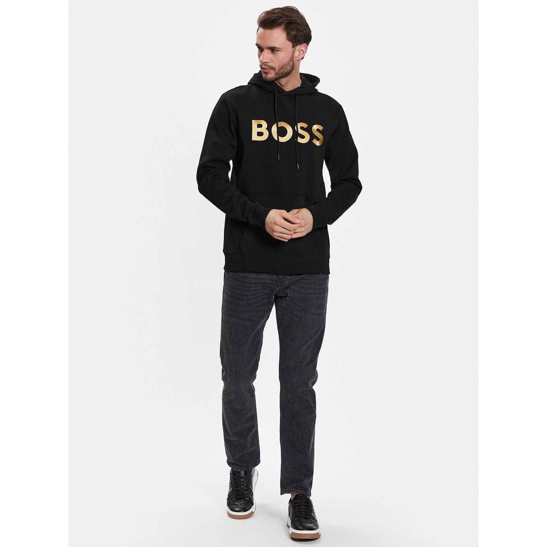 Boss Bluză 50482887 Negru Relaxed Fit - Pled.ro