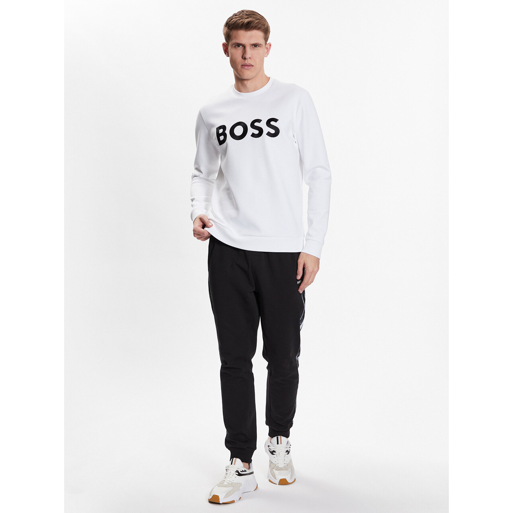 Boss Bluză 50482898 Alb Relaxed Fit - Pled.ro