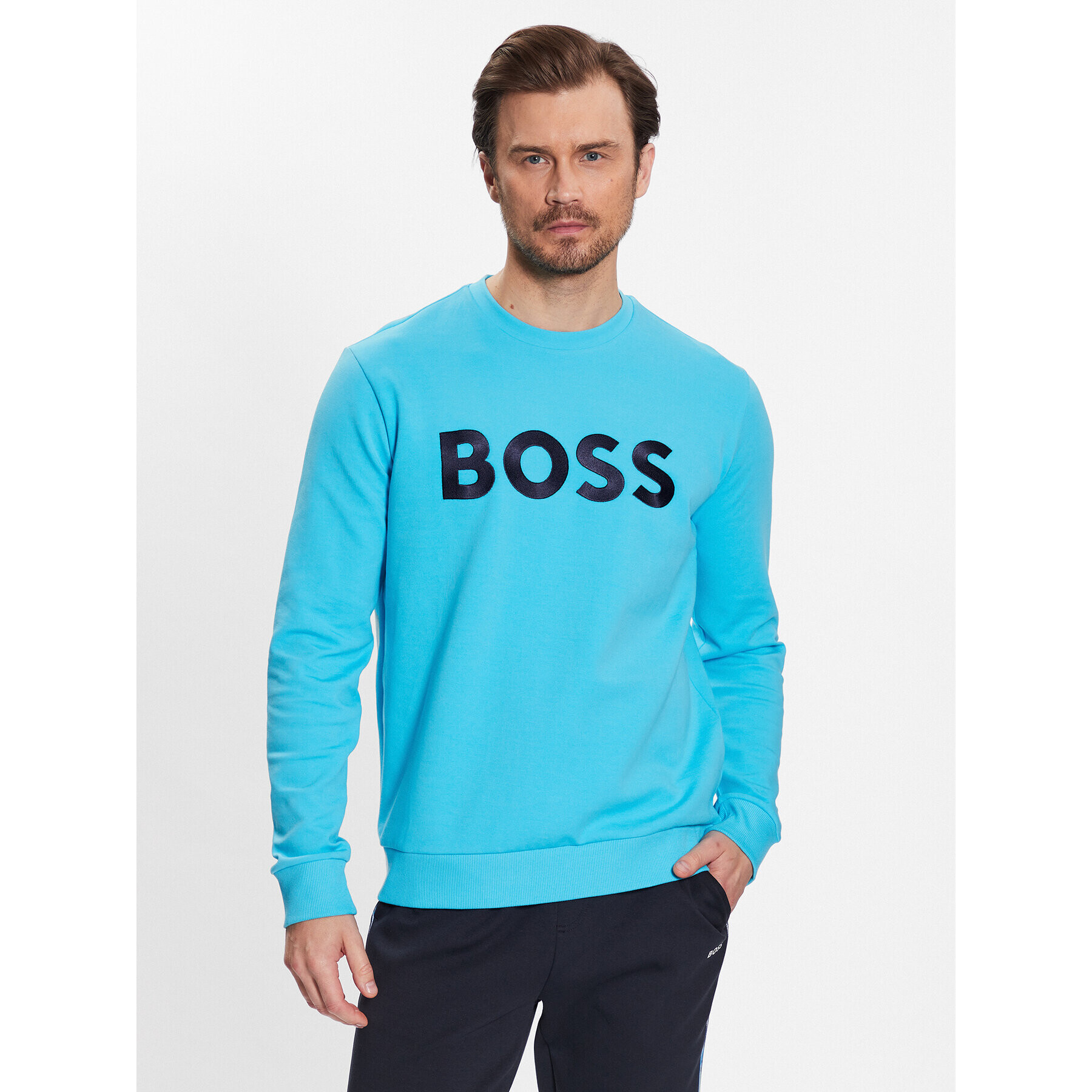 Boss Bluză 50482898 Albastru Relaxed Fit - Pled.ro