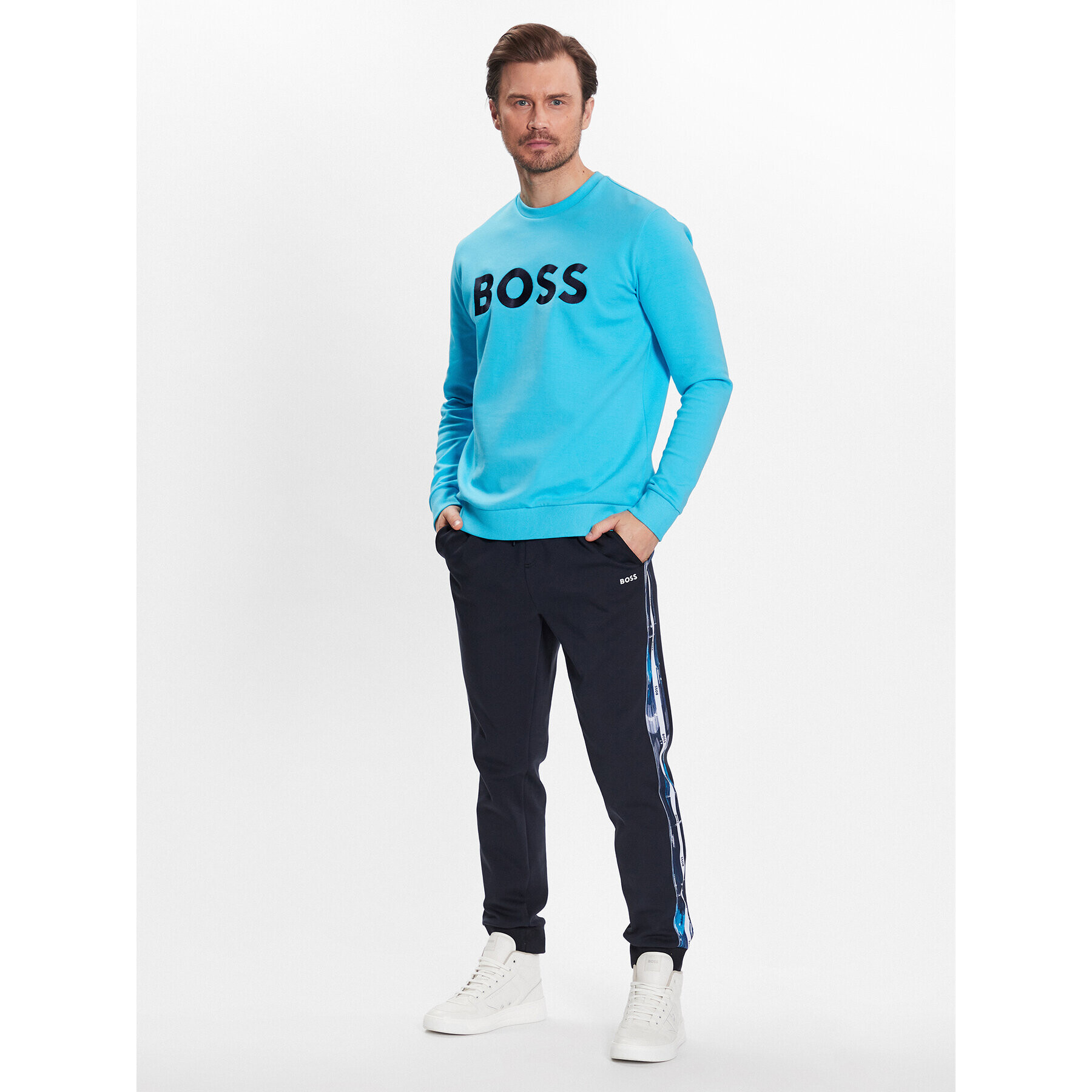 Boss Bluză 50482898 Albastru Relaxed Fit - Pled.ro