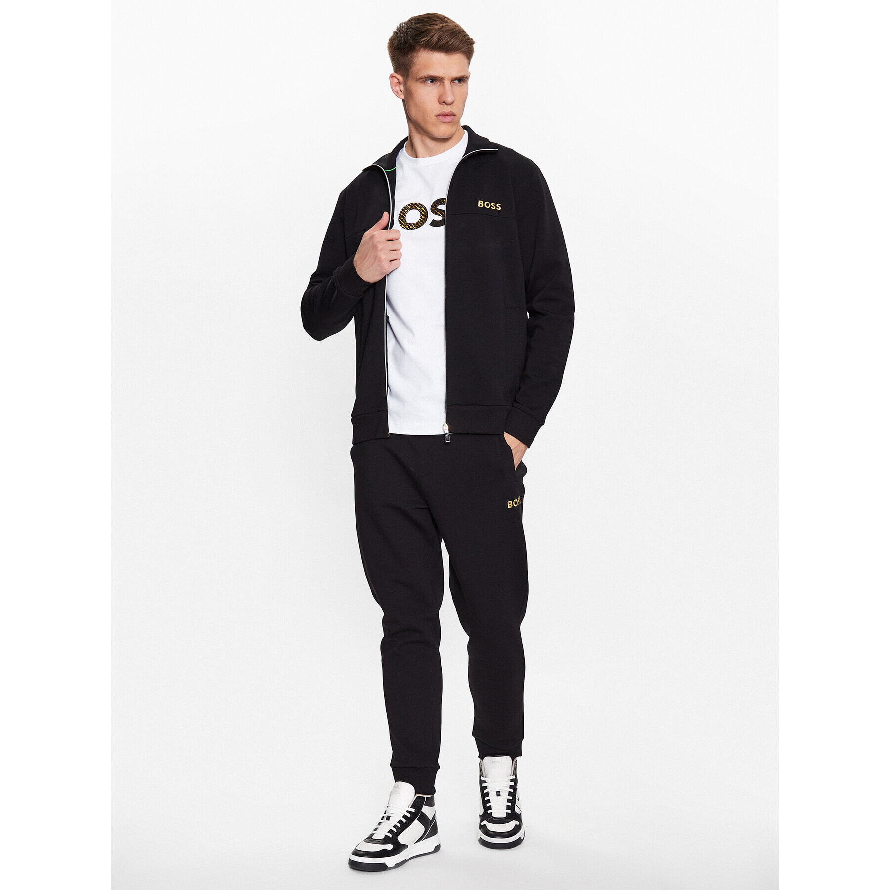 Boss Bluză 50482899 Negru Relaxed Fit - Pled.ro