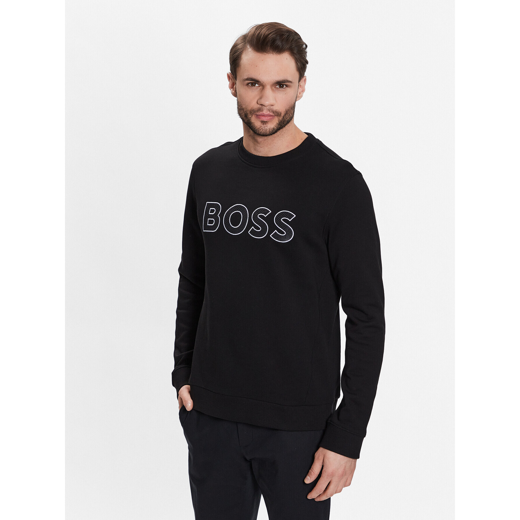 Boss Bluză 50483018 Negru Regular Fit - Pled.ro