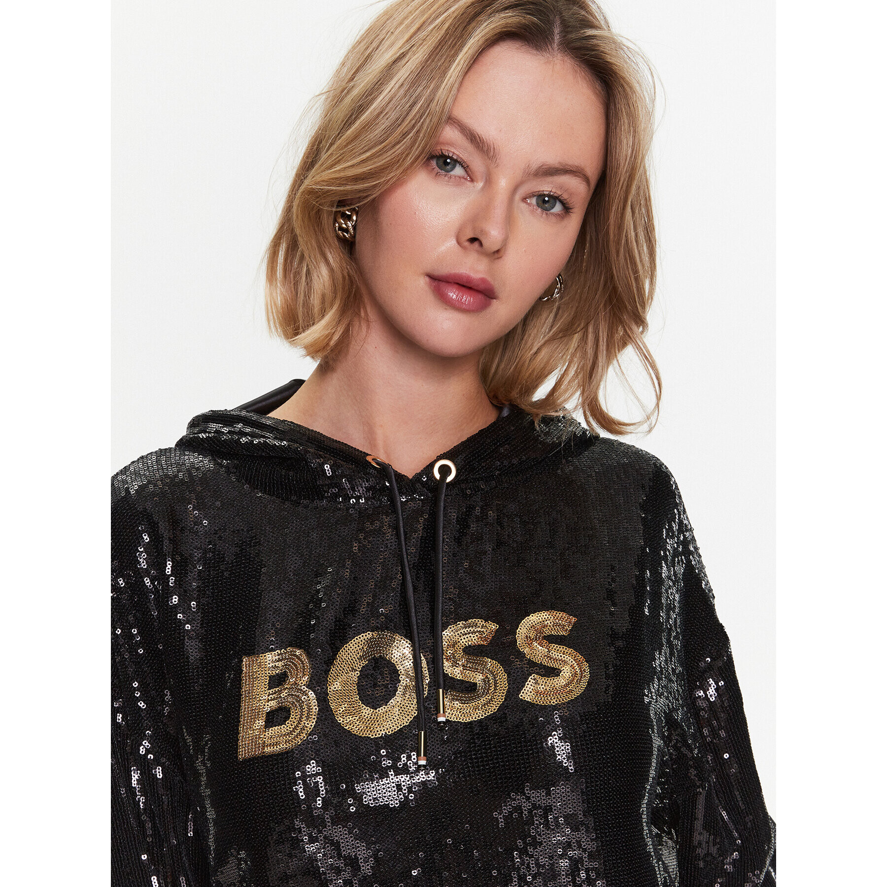 Boss Bluză 50483049 Negru Relaxed Fit - Pled.ro