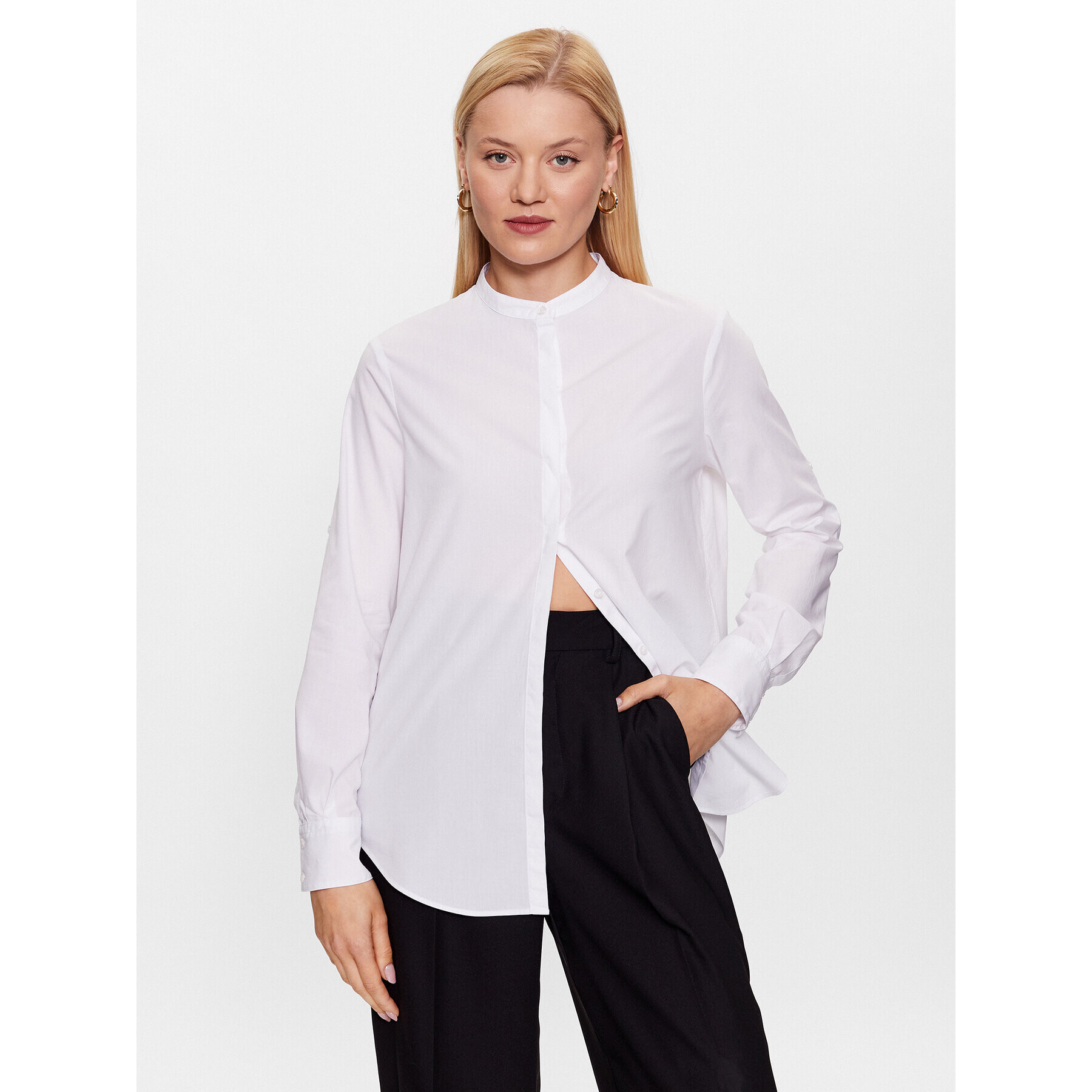 Boss Bluză 50484976 Alb Relaxed Fit - Pled.ro