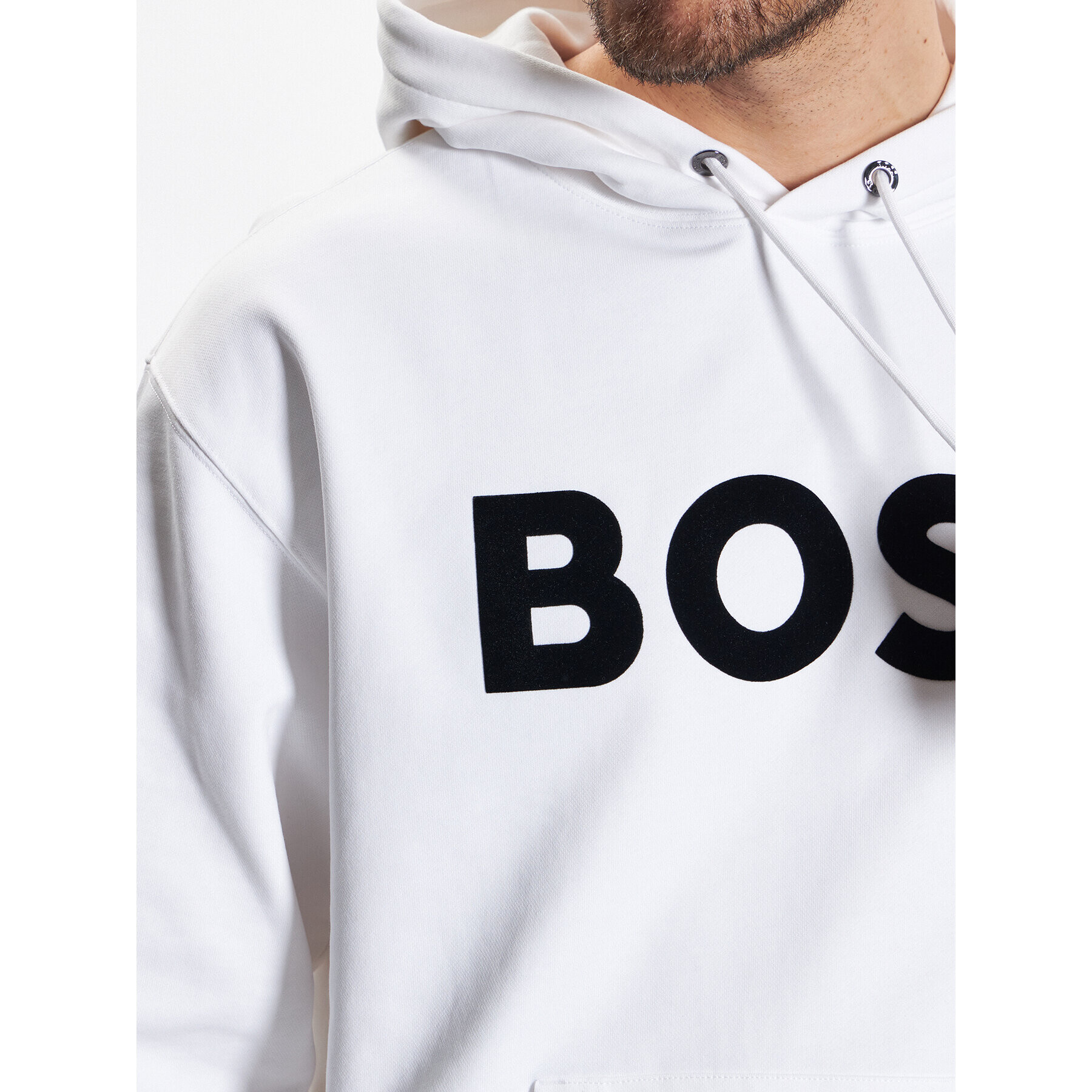 Boss Bluză 50485316 Alb Oversize - Pled.ro