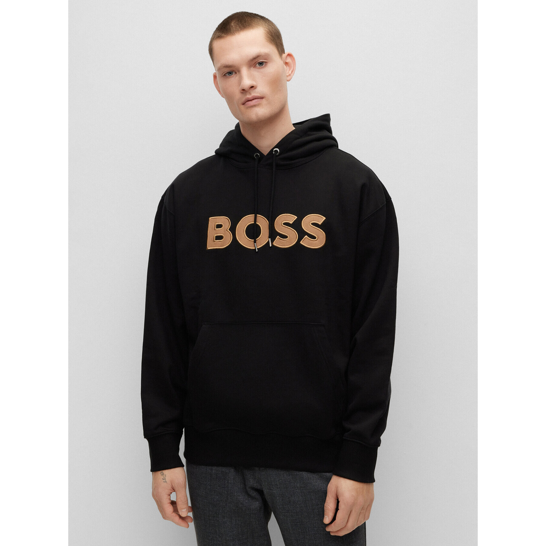 Boss Bluză 50486243 Negru Oversize - Pled.ro