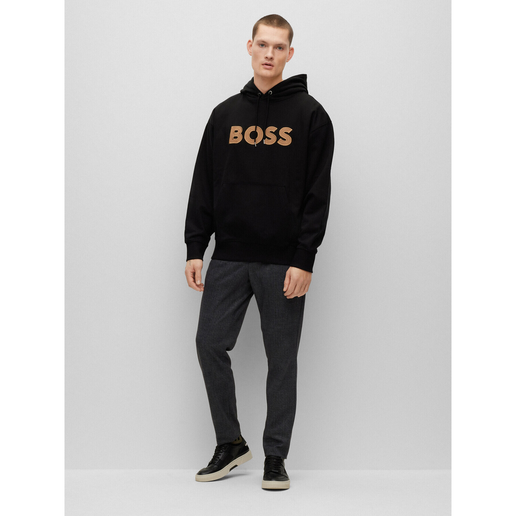 Boss Bluză 50486243 Negru Oversize - Pled.ro