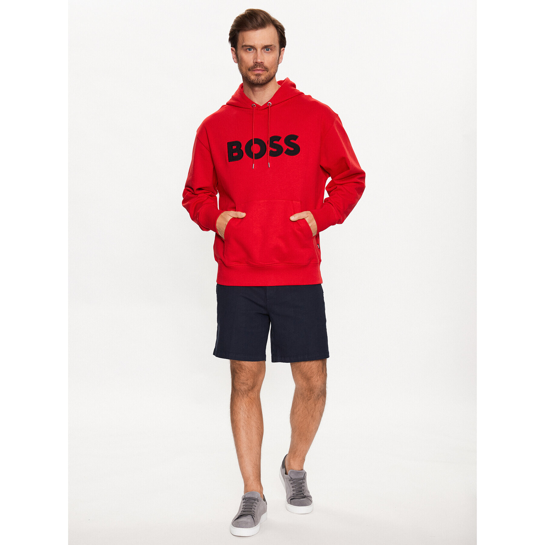 Boss Bluză 50486243 Roșu Oversize - Pled.ro