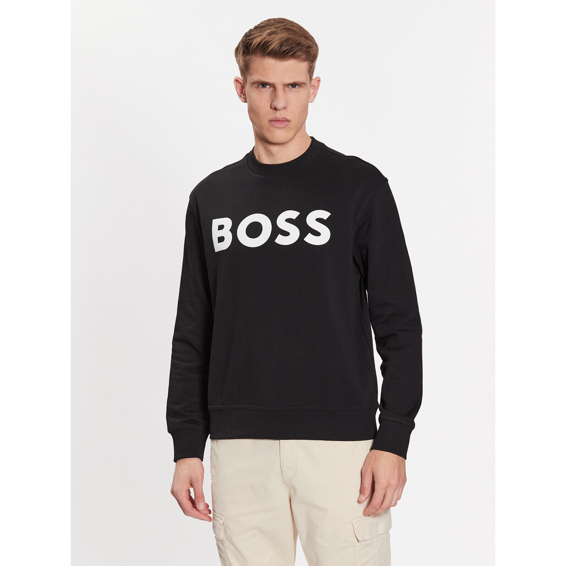 Boss Bluză 50487133 Negru Relaxed Fit - Pled.ro