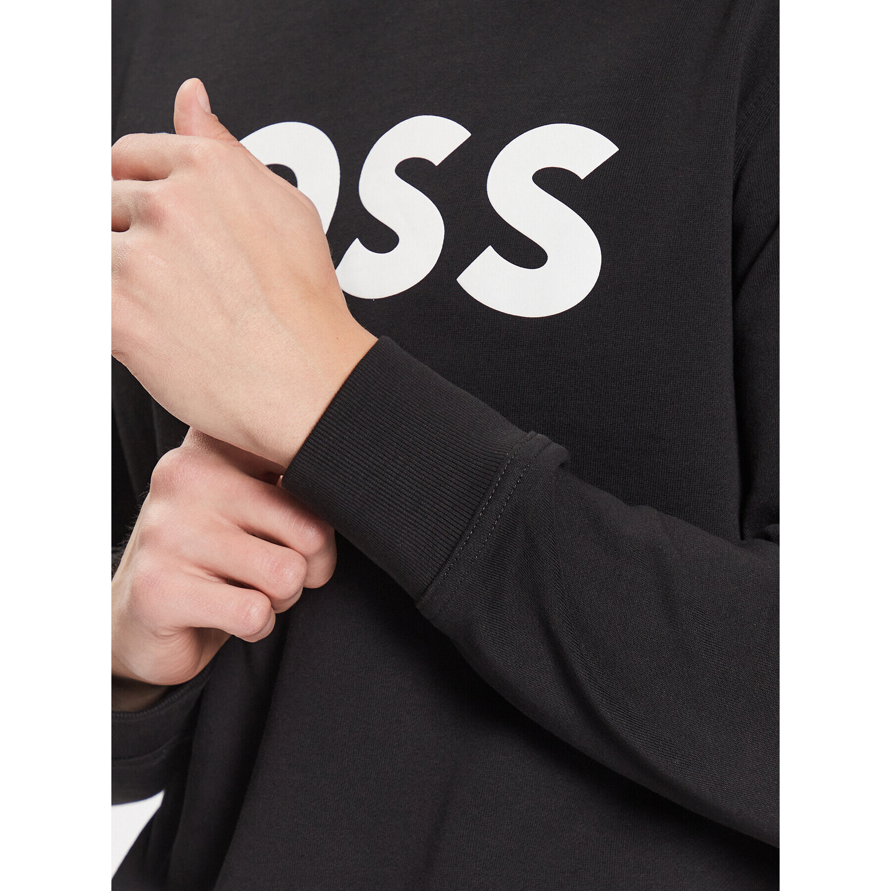 Boss Bluză 50487133 Negru Relaxed Fit - Pled.ro