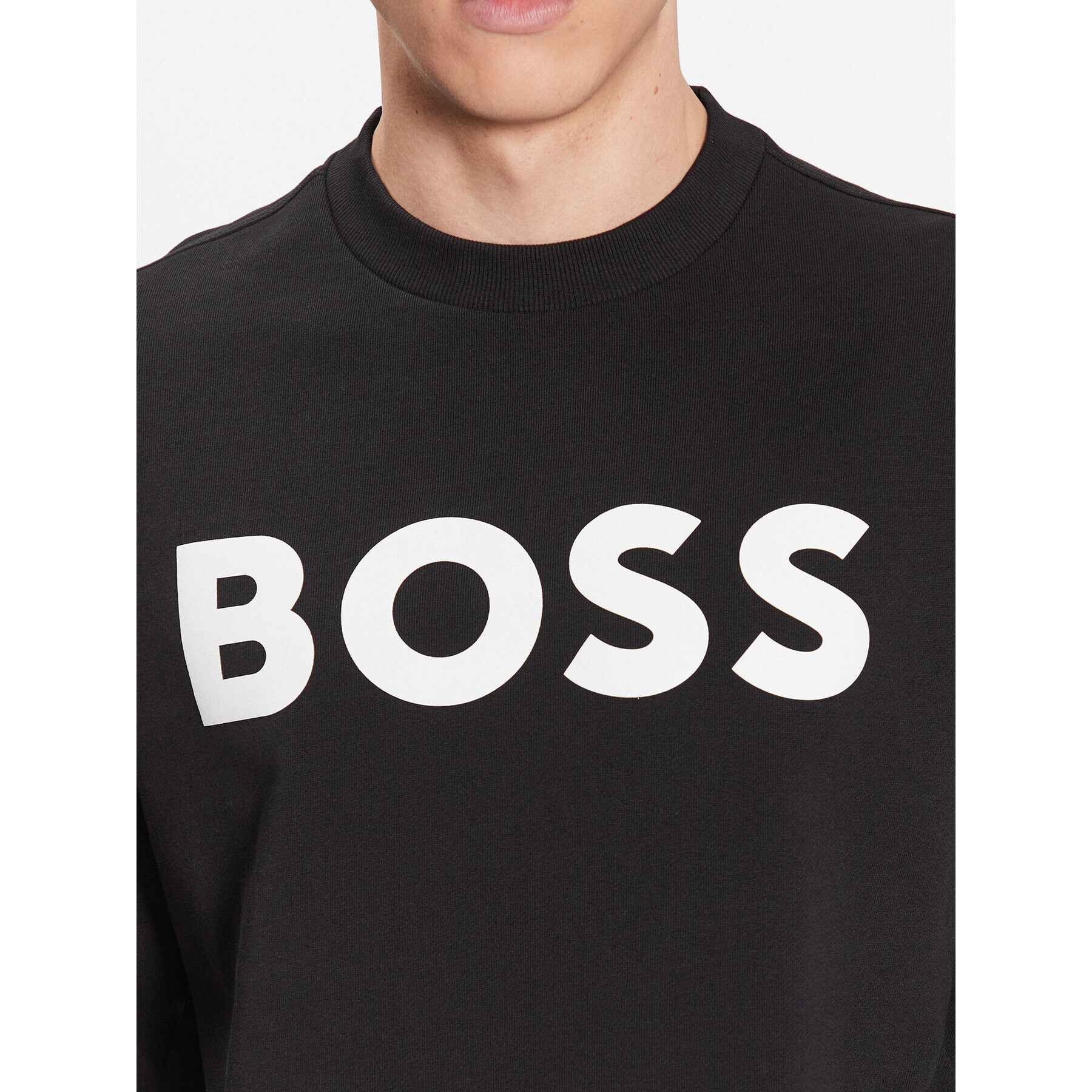 Boss Bluză 50487133 Negru Relaxed Fit - Pled.ro