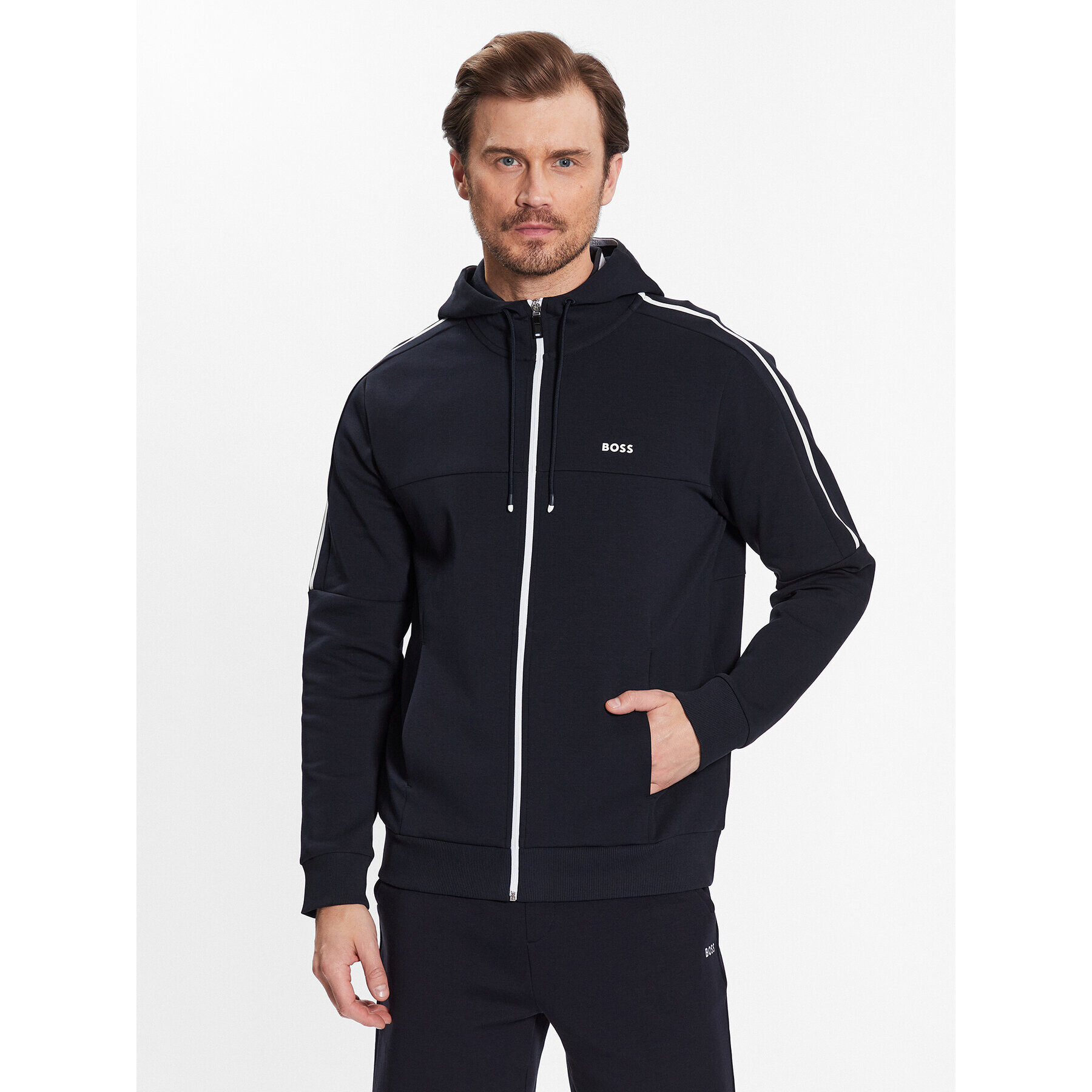 Boss Bluză 50492773 Bleumarin Regular Fit - Pled.ro