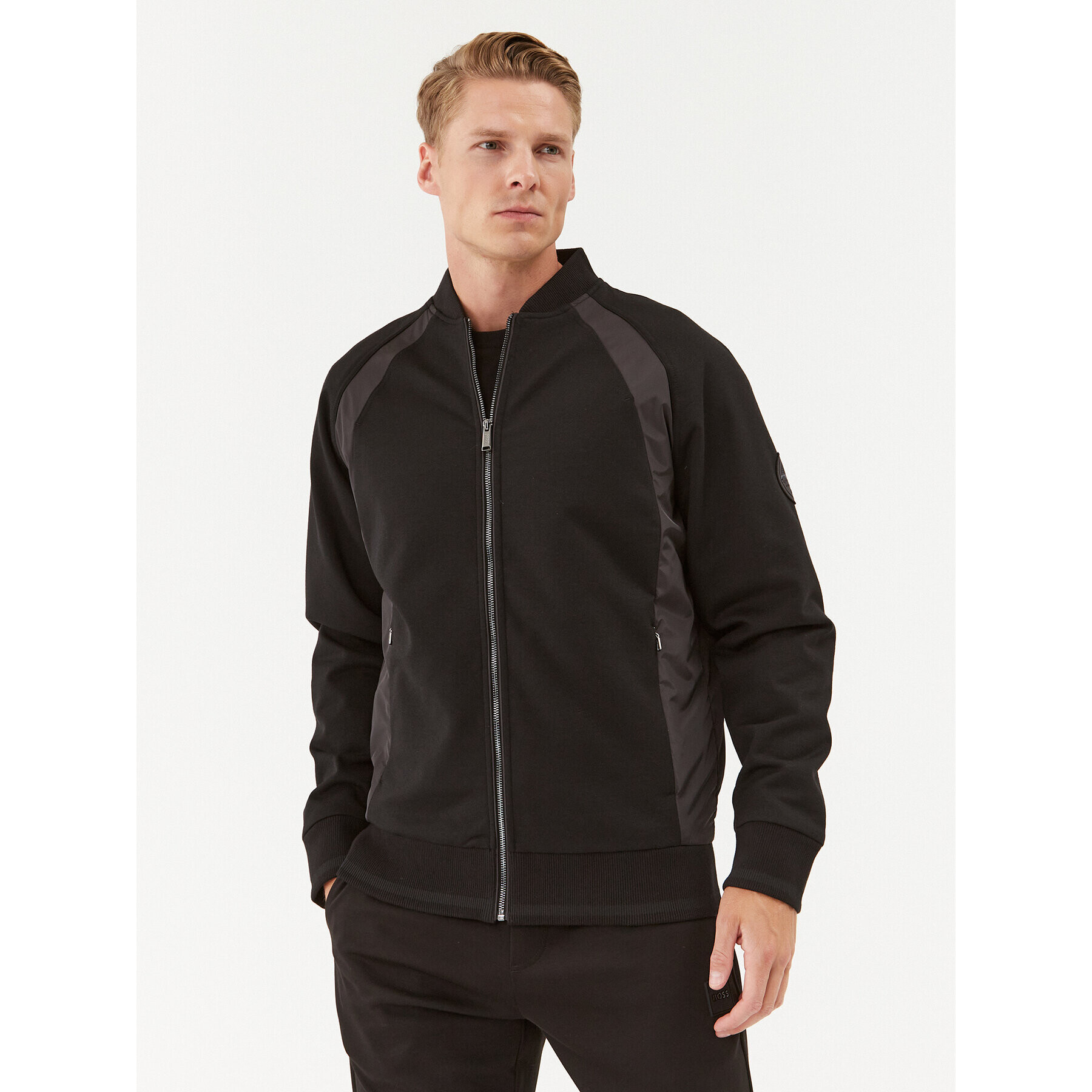 Boss Bluză 50495925 Negru Regular Fit - Pled.ro