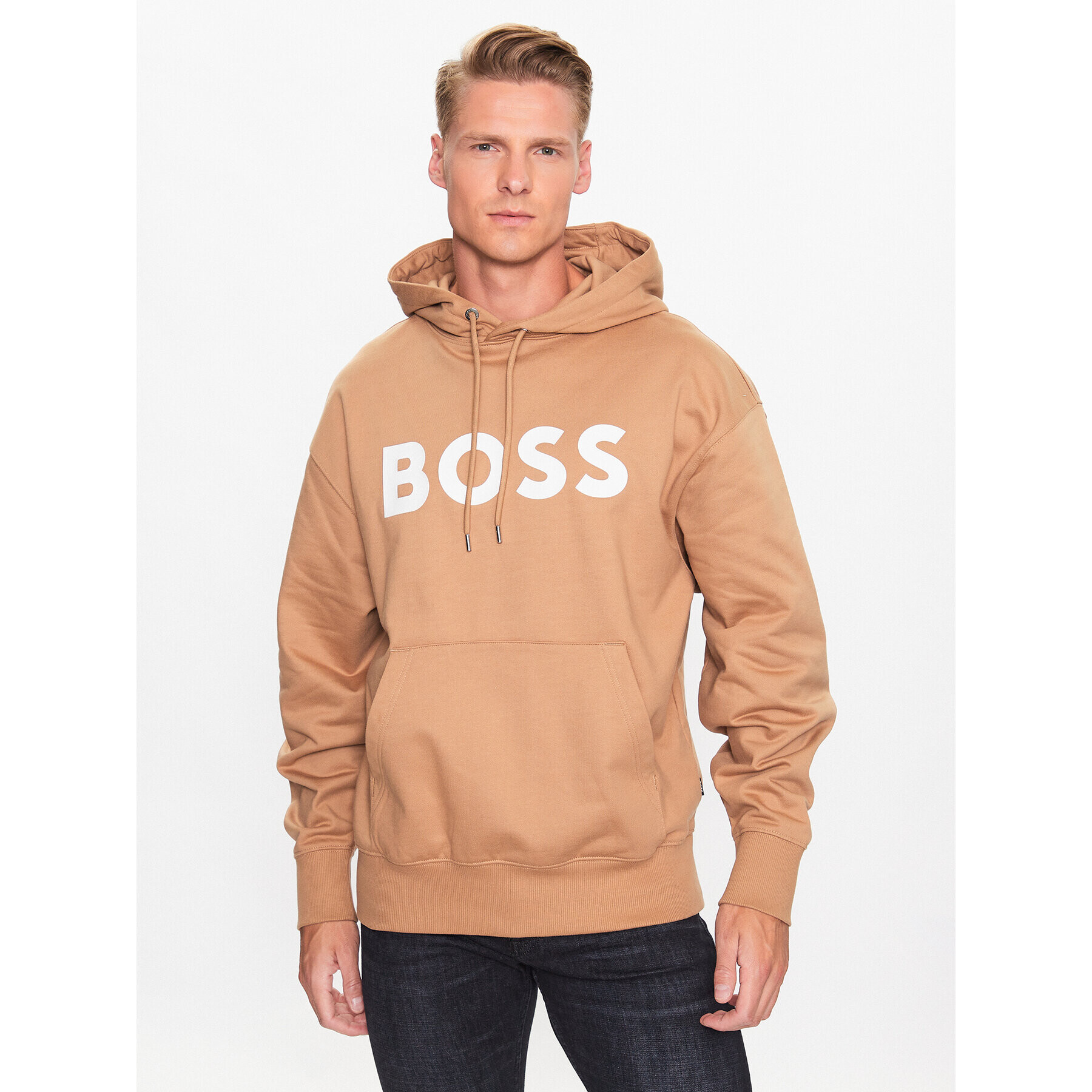 Boss Bluză 50496661 Bej Oversize - Pled.ro