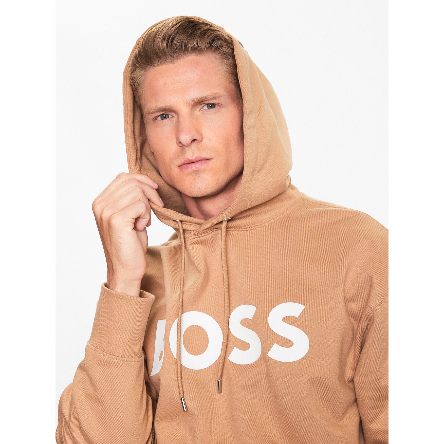 Boss Bluză 50496661 Bej Oversize - Pled.ro