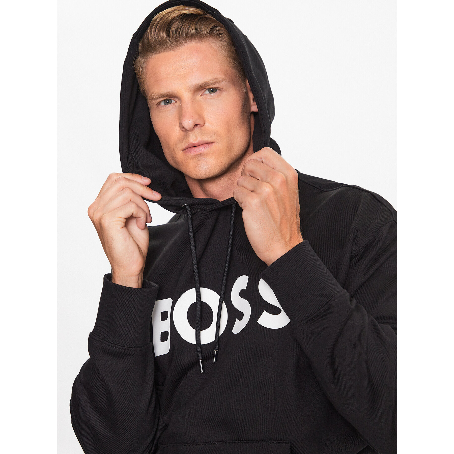 Boss Bluză 50496661 Negru Oversize - Pled.ro