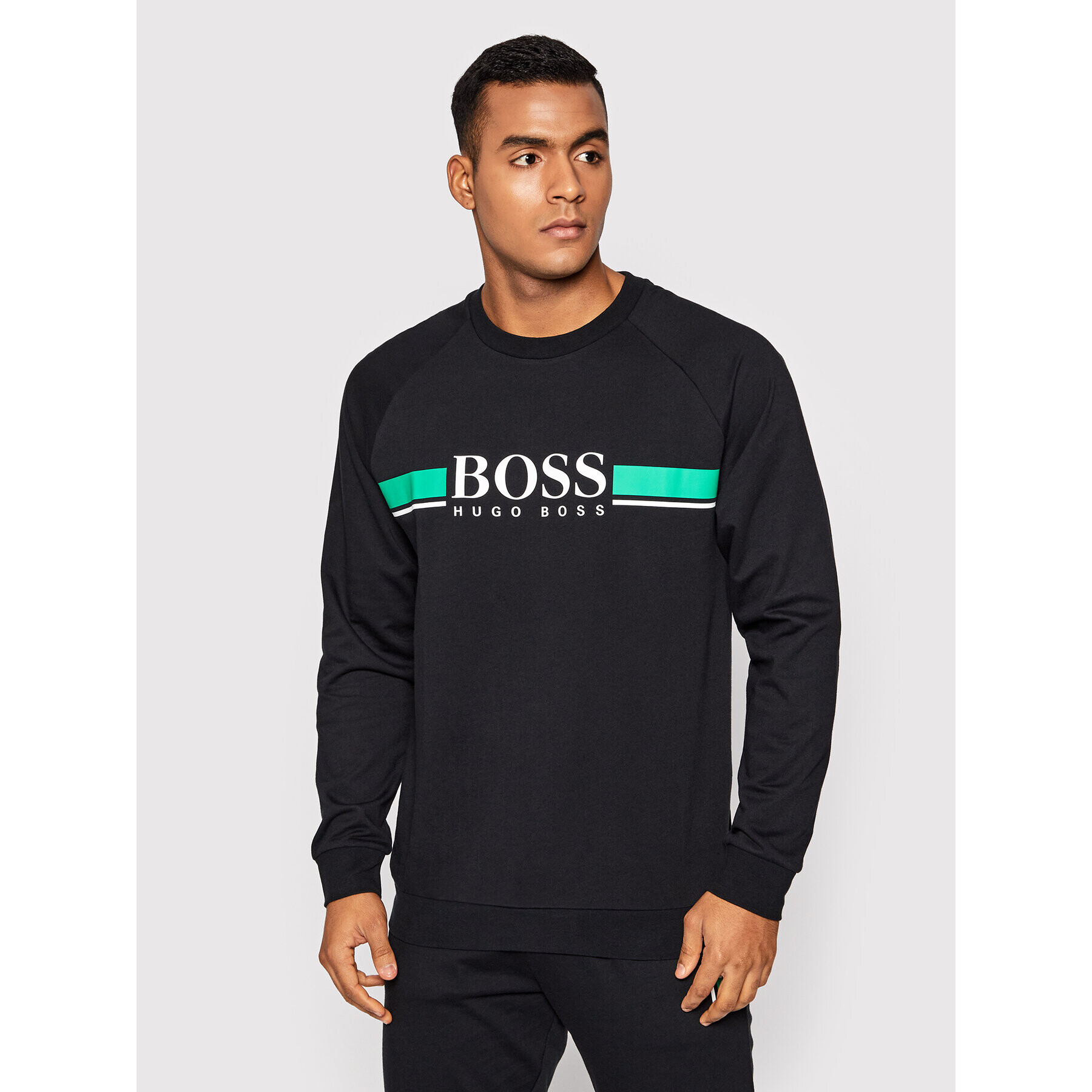 Boss Bluză Authentic 50460286 Negru Regular Fit - Pled.ro