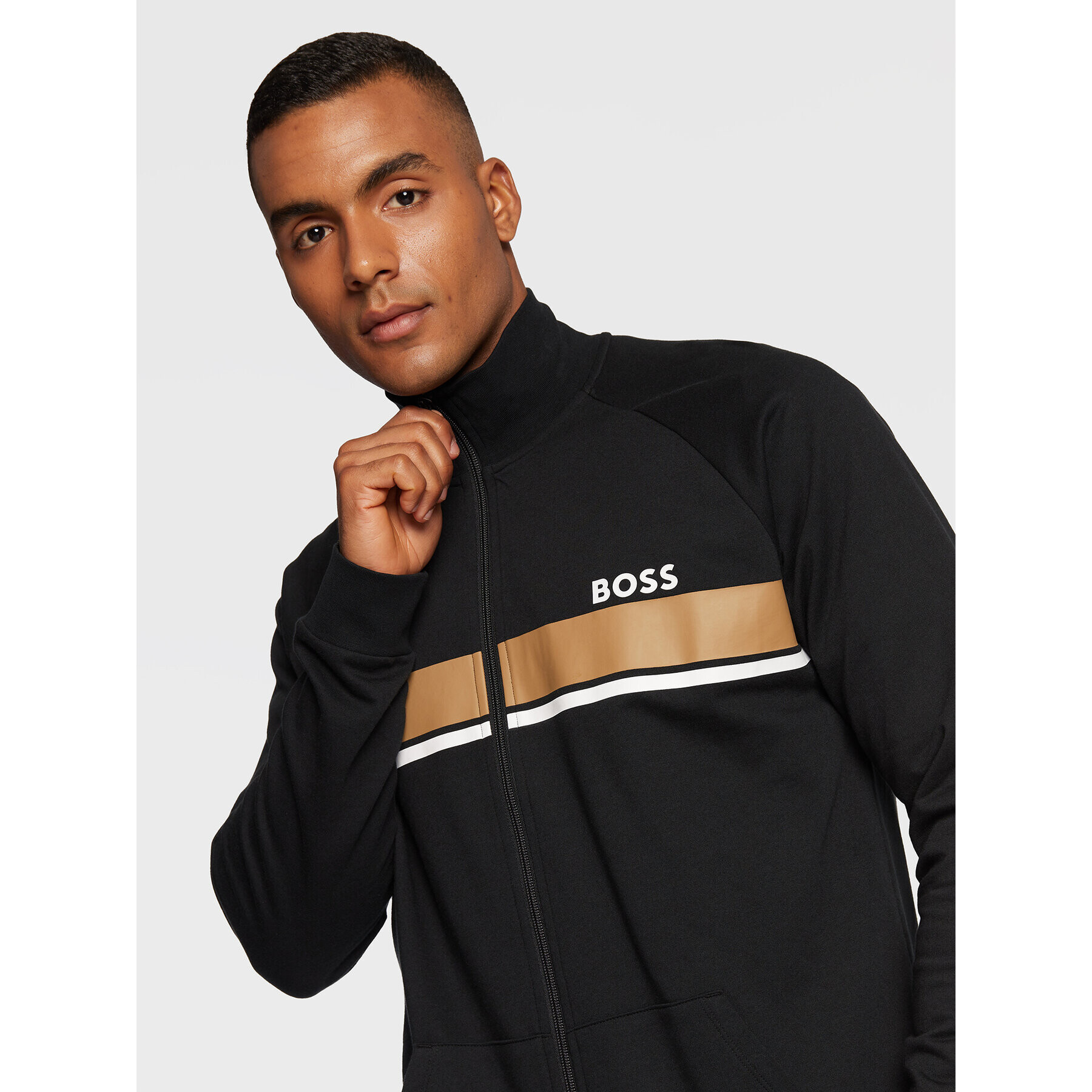 Boss Bluză Authentic 50480553 Negru Regular Fit - Pled.ro