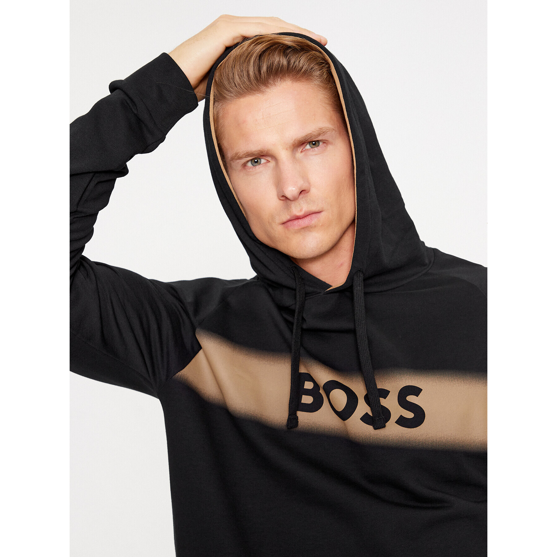 Boss Bluză Authentic 50503076 Negru Regular Fit - Pled.ro