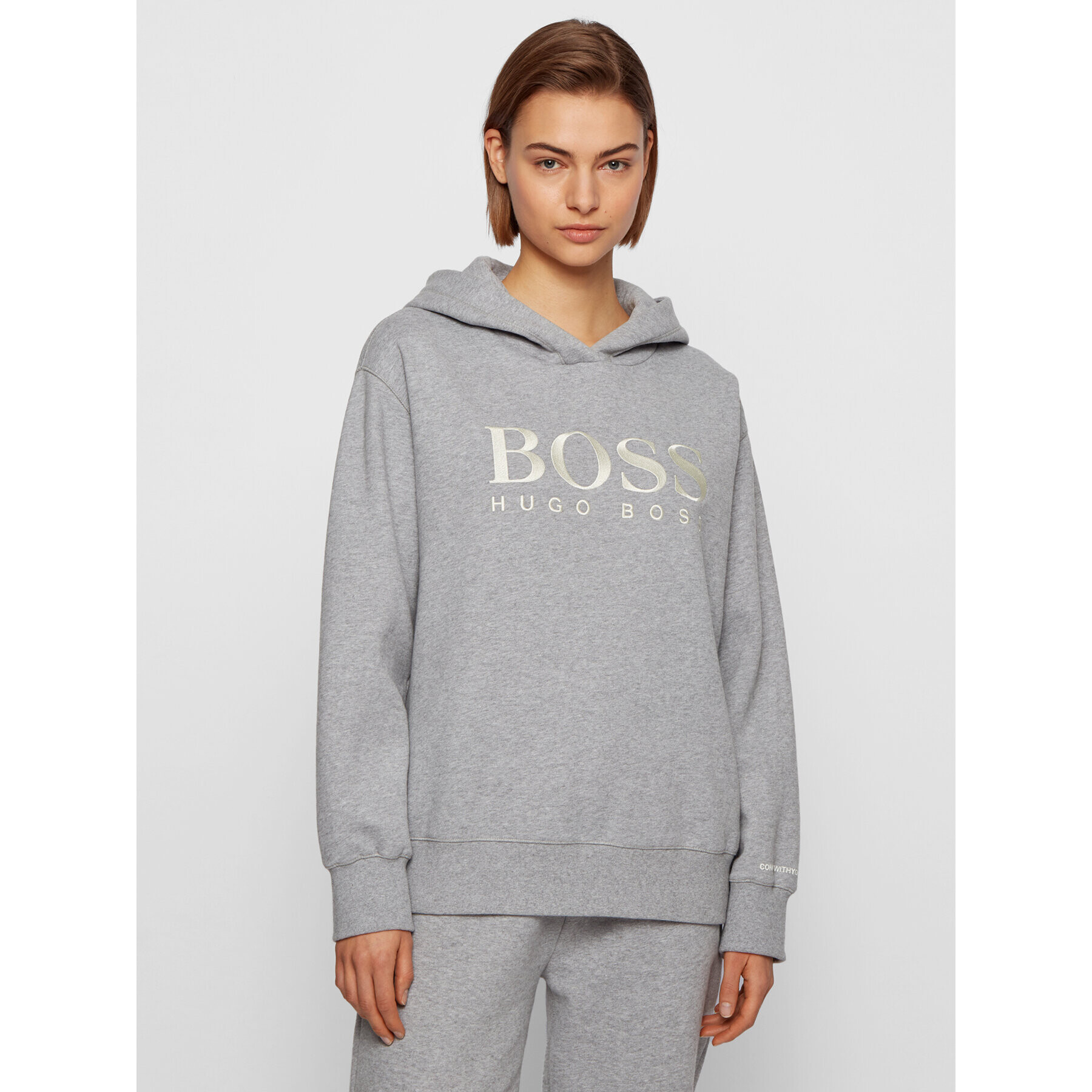 Boss Bluză C_Edelight_Active 50457385 Gri Relaxed Fit - Pled.ro