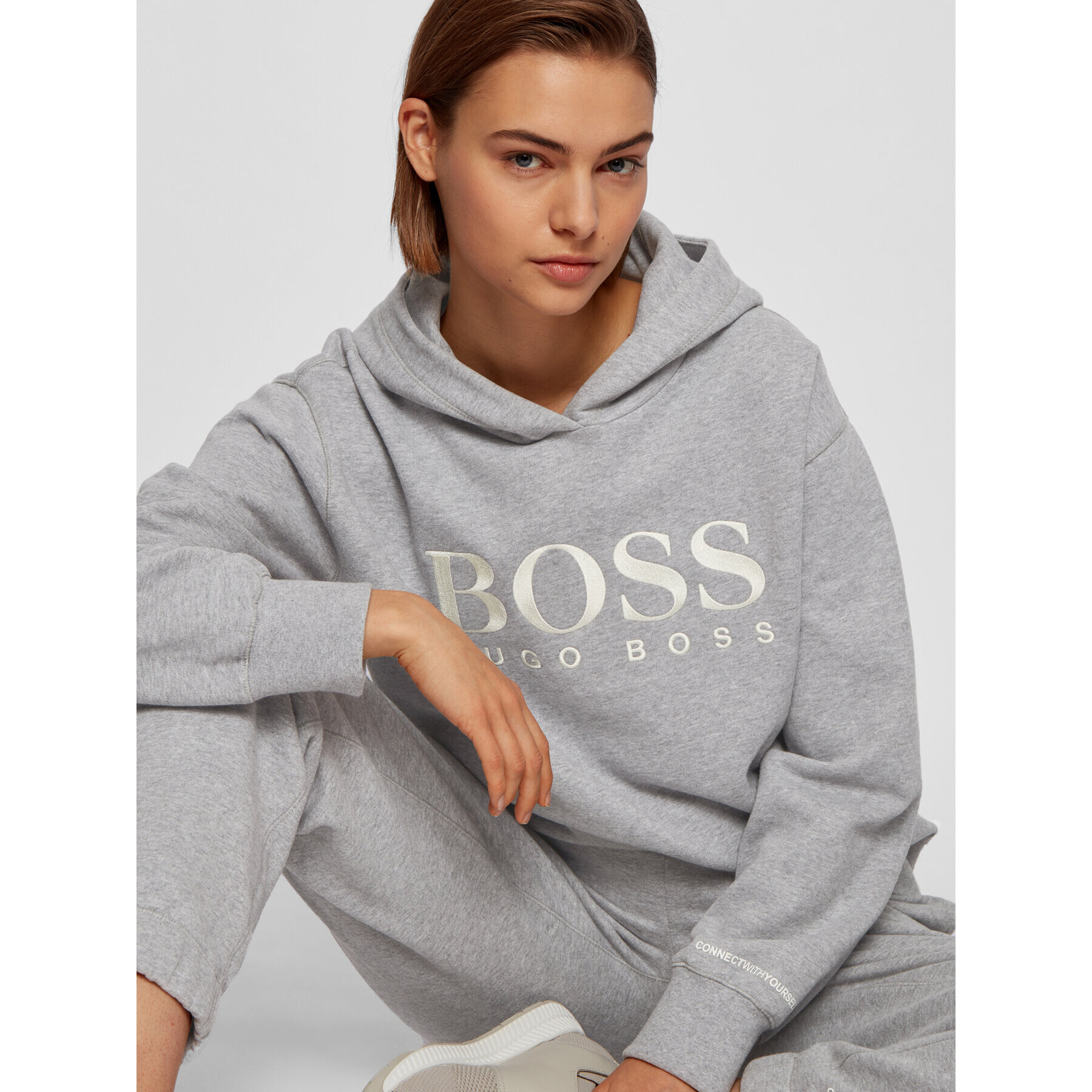 Boss Bluză C_Edelight_Active 50457385 Gri Relaxed Fit - Pled.ro