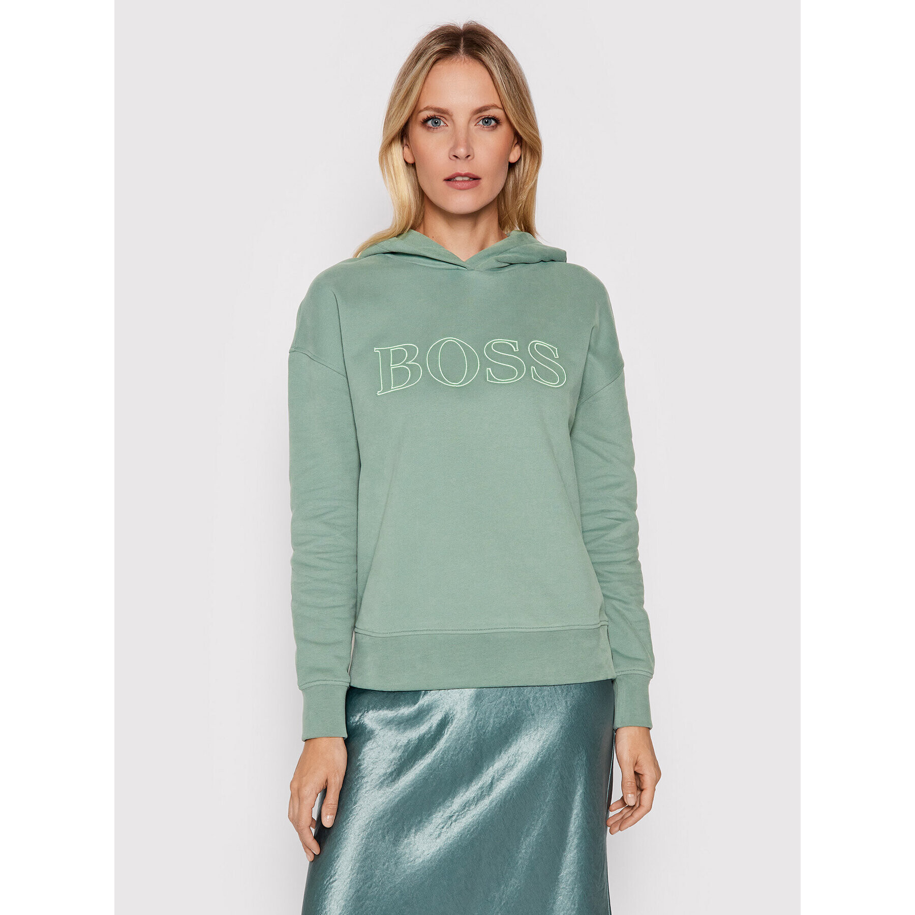 Boss Bluză C Efessa 50453414 Verde Relaxed Fit - Pled.ro