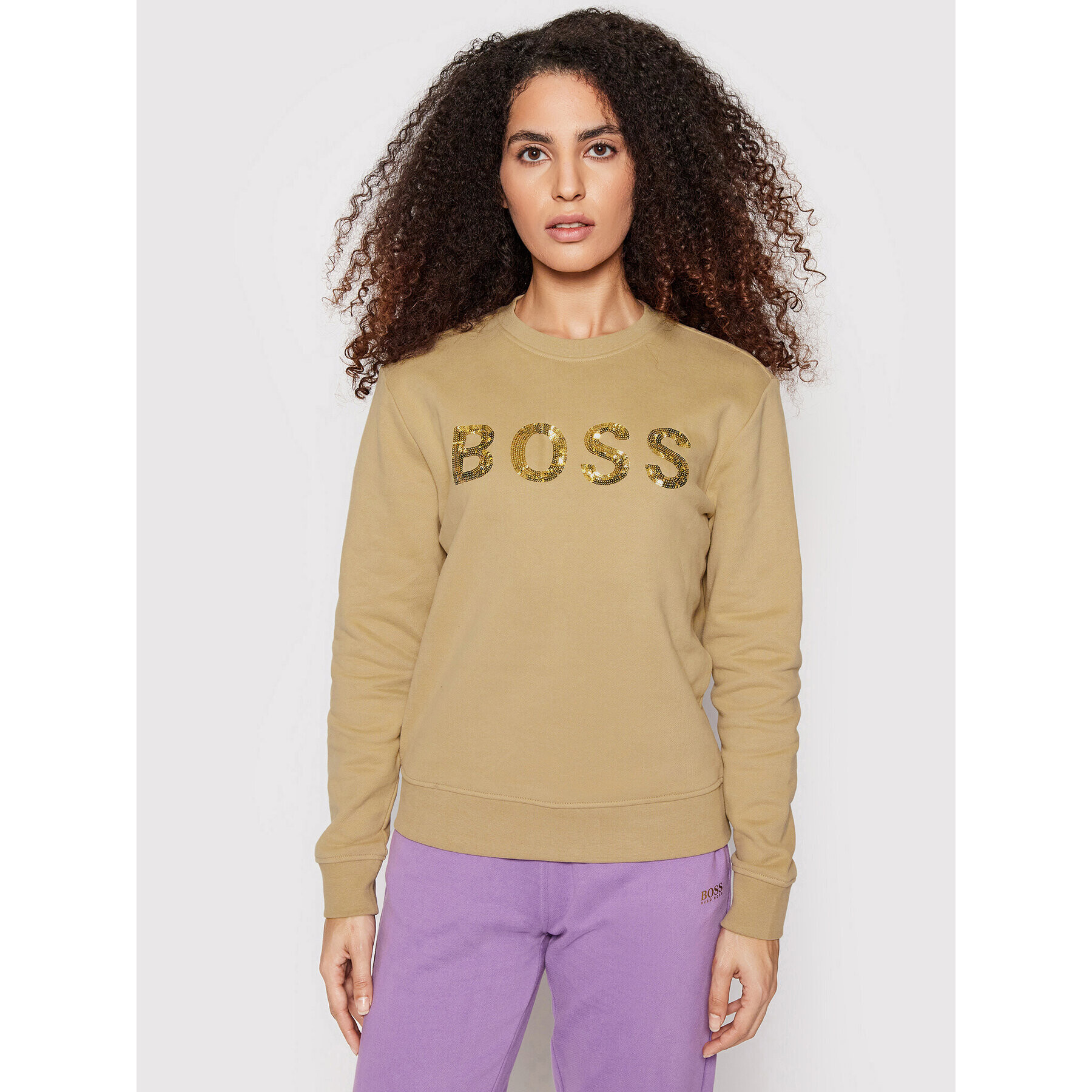 Boss Bluză C_Ela_5 50464511 Bej Relaxed Fit - Pled.ro